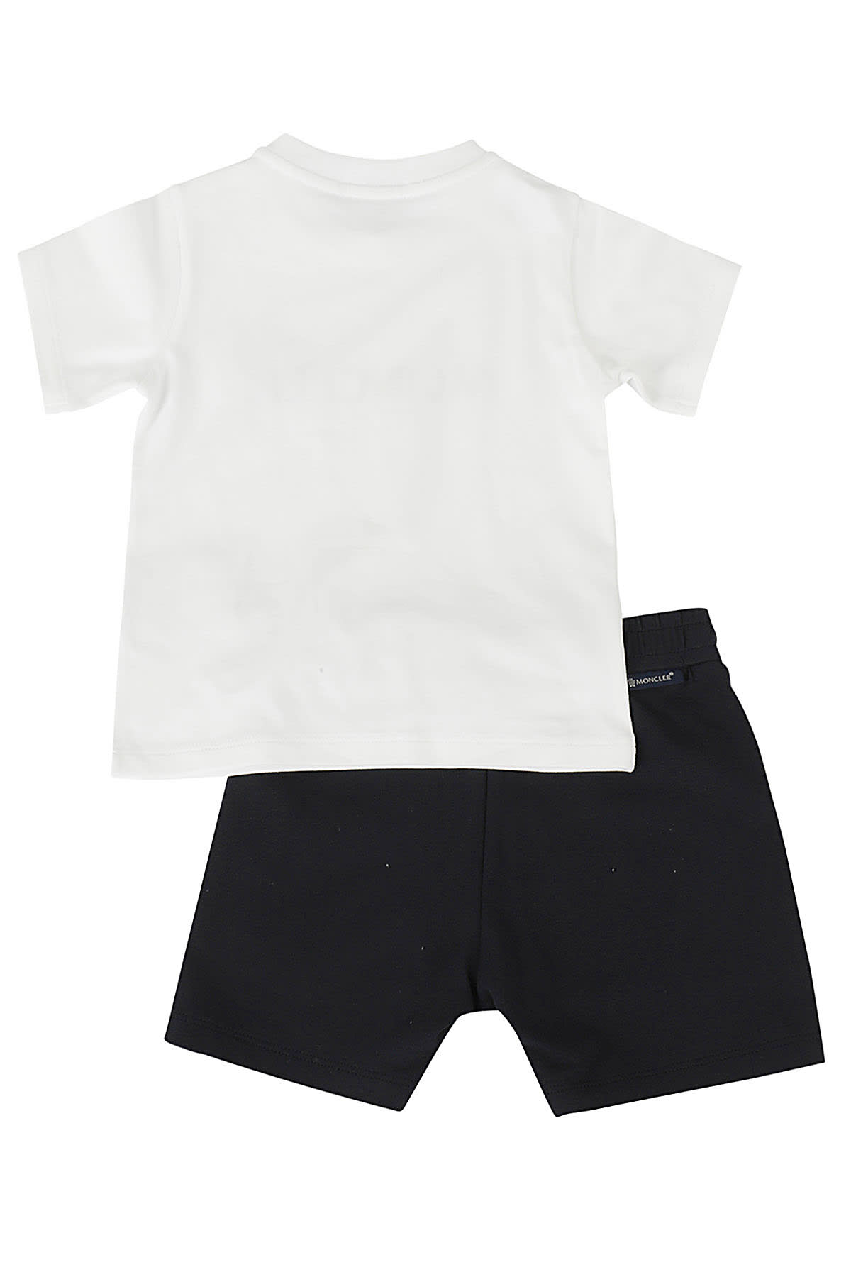 Shop Moncler 2 Pz Tshirt E Shorts In Bianco