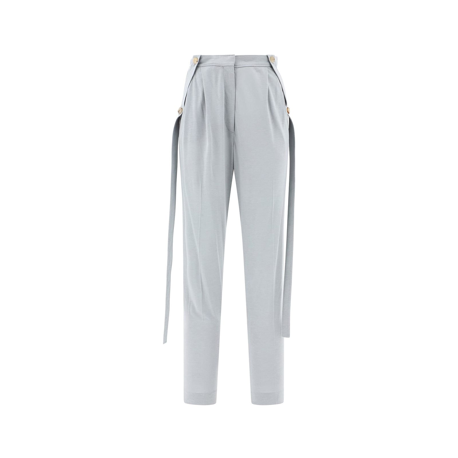 Shop Burberry Viscose Pants In Gray