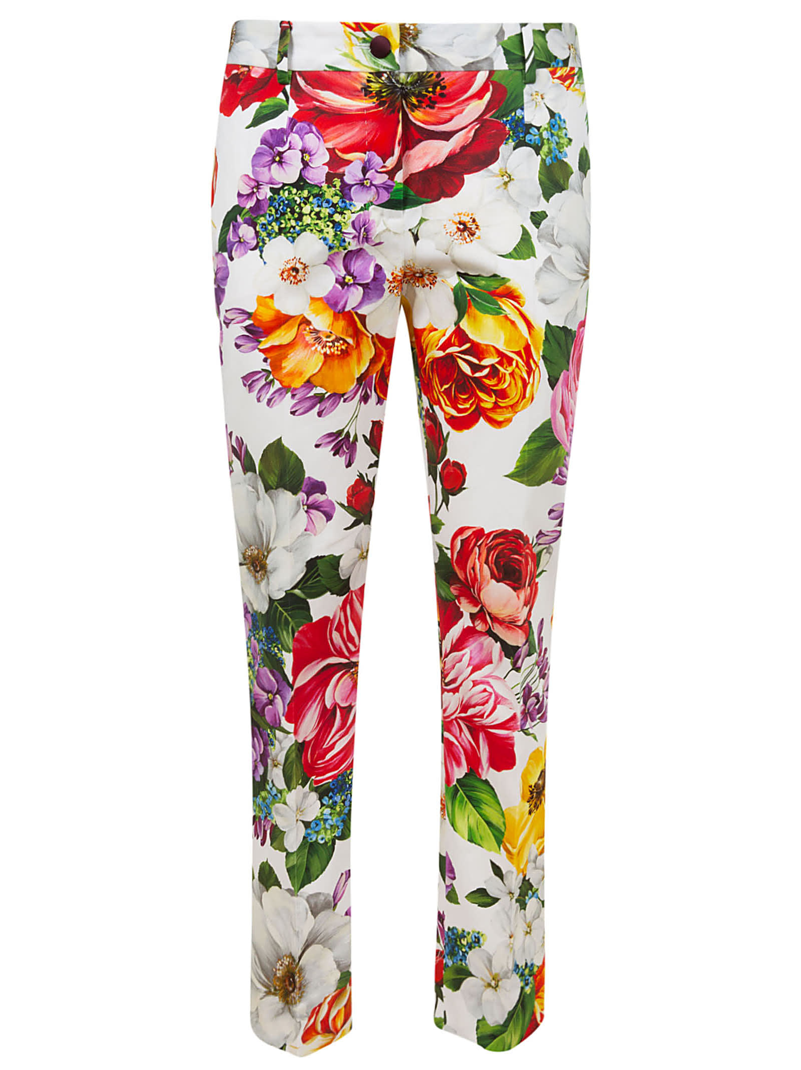 DOLCE & GABBANA ALL-OVER FLORAL PRINTED TROUSERS,11236369