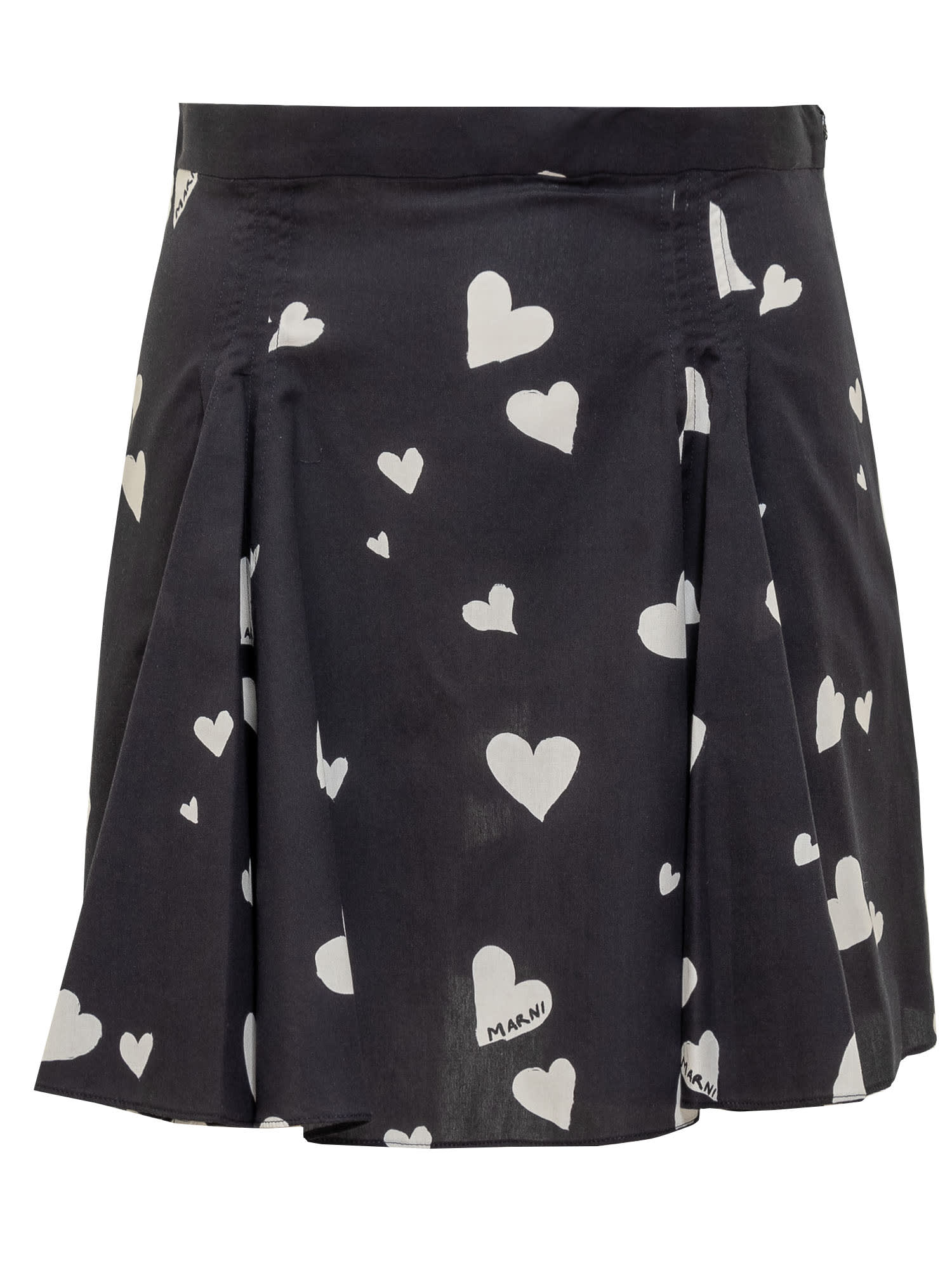 Shop Marni Bunch Of Hearts Miniskirt In Black