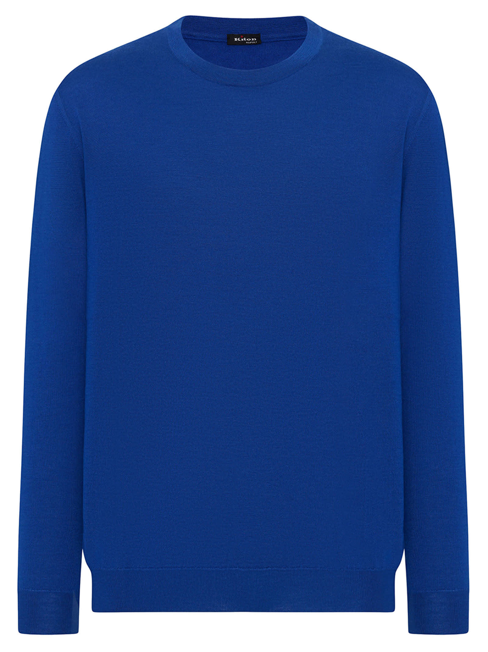 Shop Kiton Sweater Roundneck Cashmere In Sugar Paper