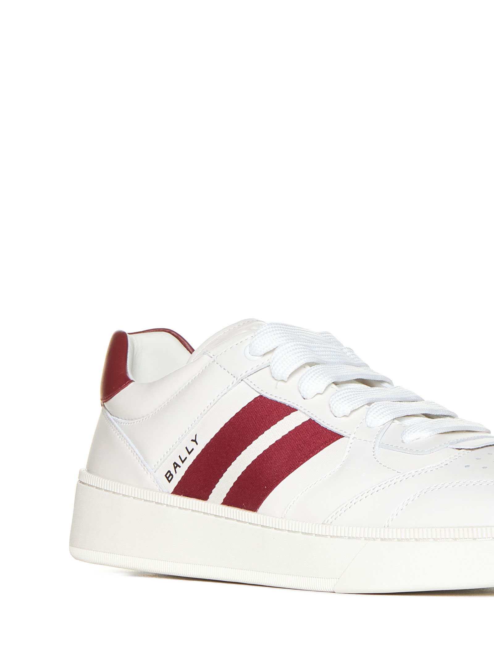 Shop Bally Sneakers In White/red