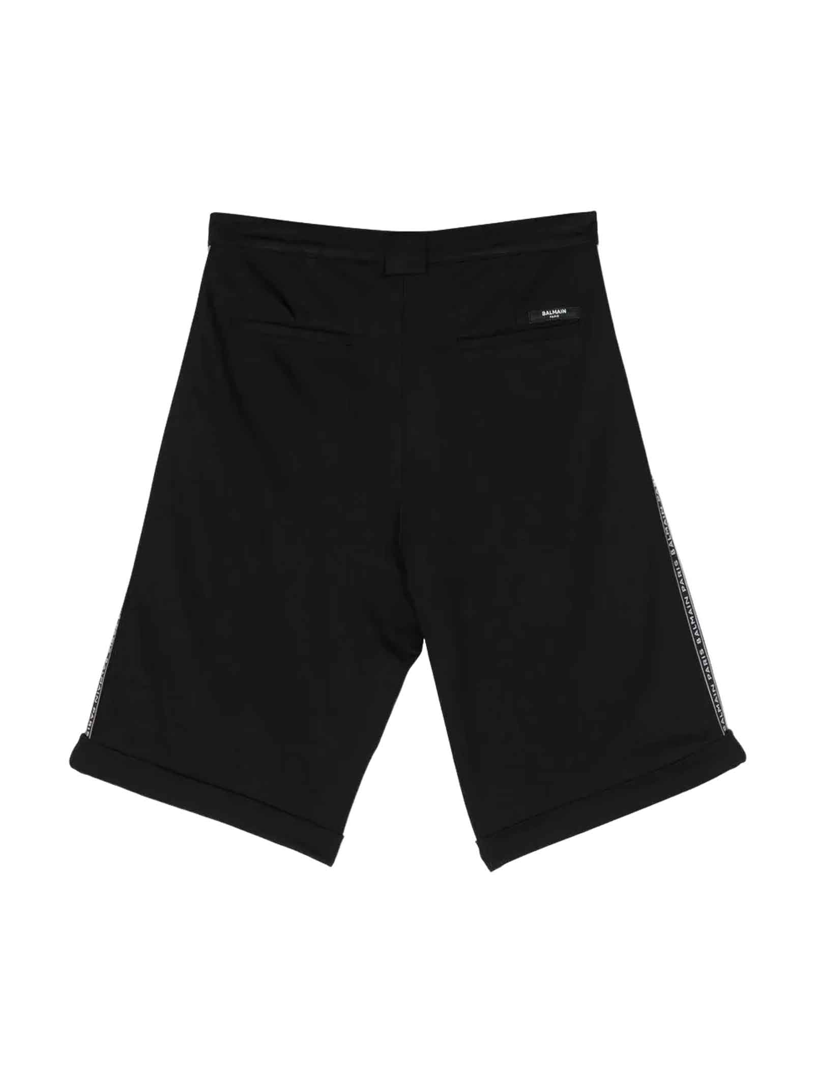 Shop Balmain Black Bermuda Shorts Unisex In Nero