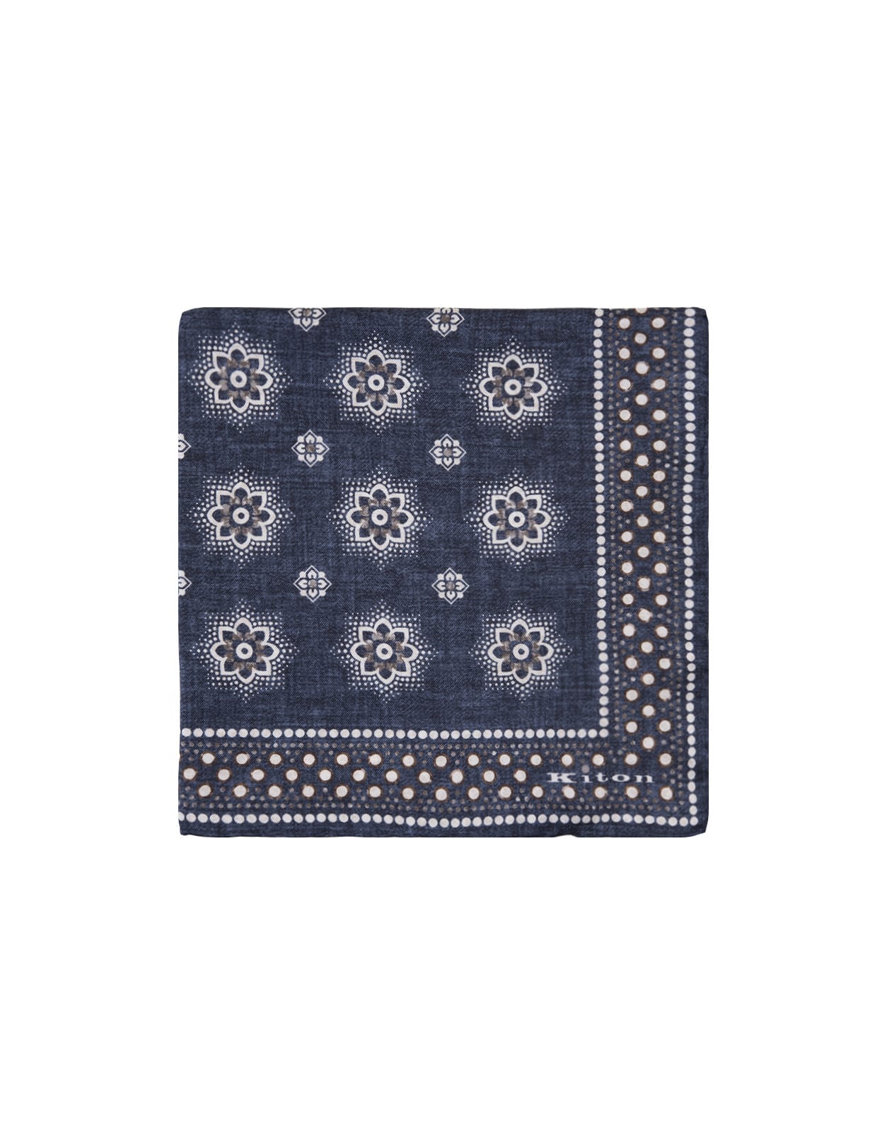 Blue Pocket Handkerchief With Contrast Pattern