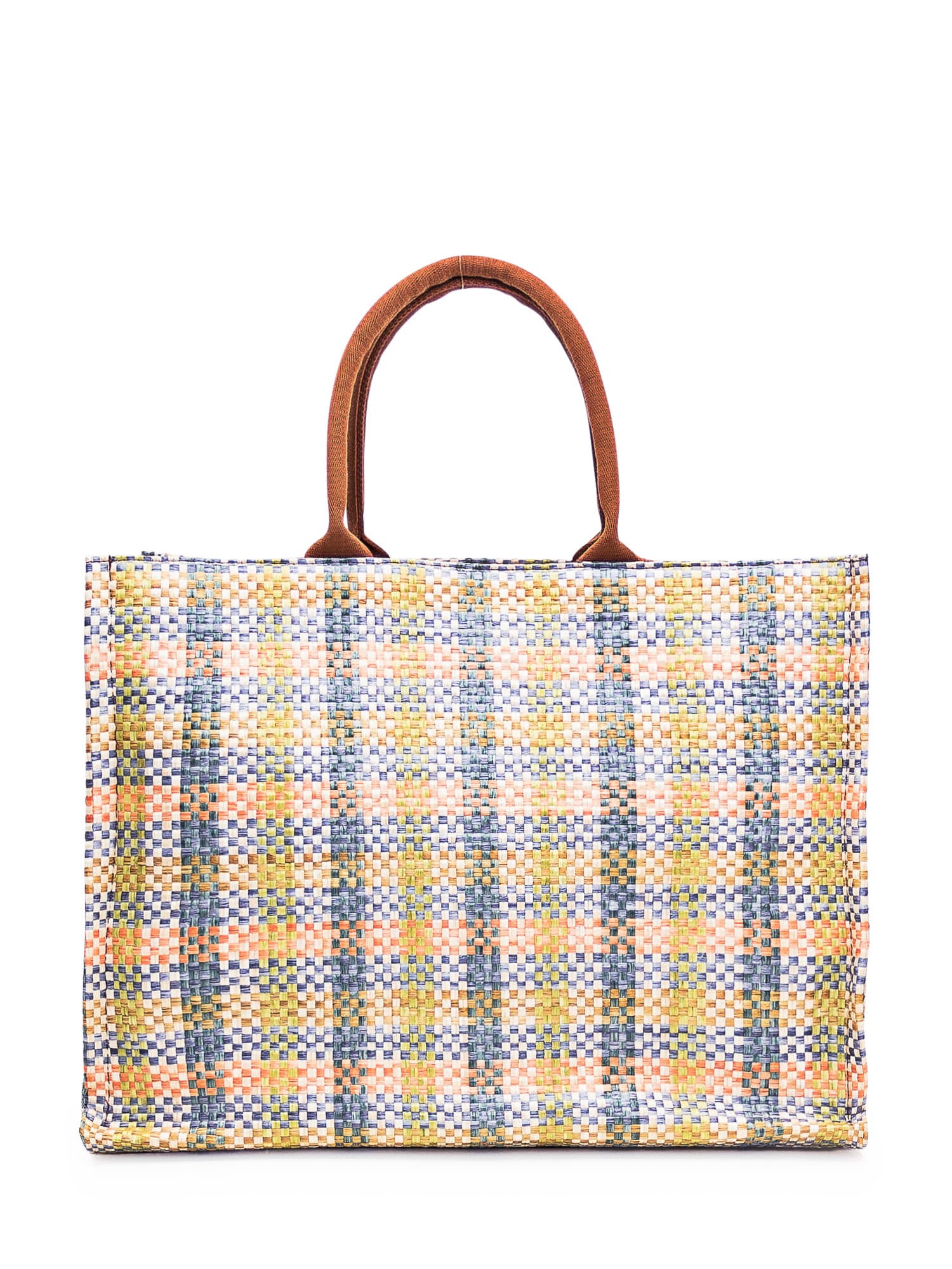 Shop Marni Tote Bag With Rafia In Lemon/apricot/moca