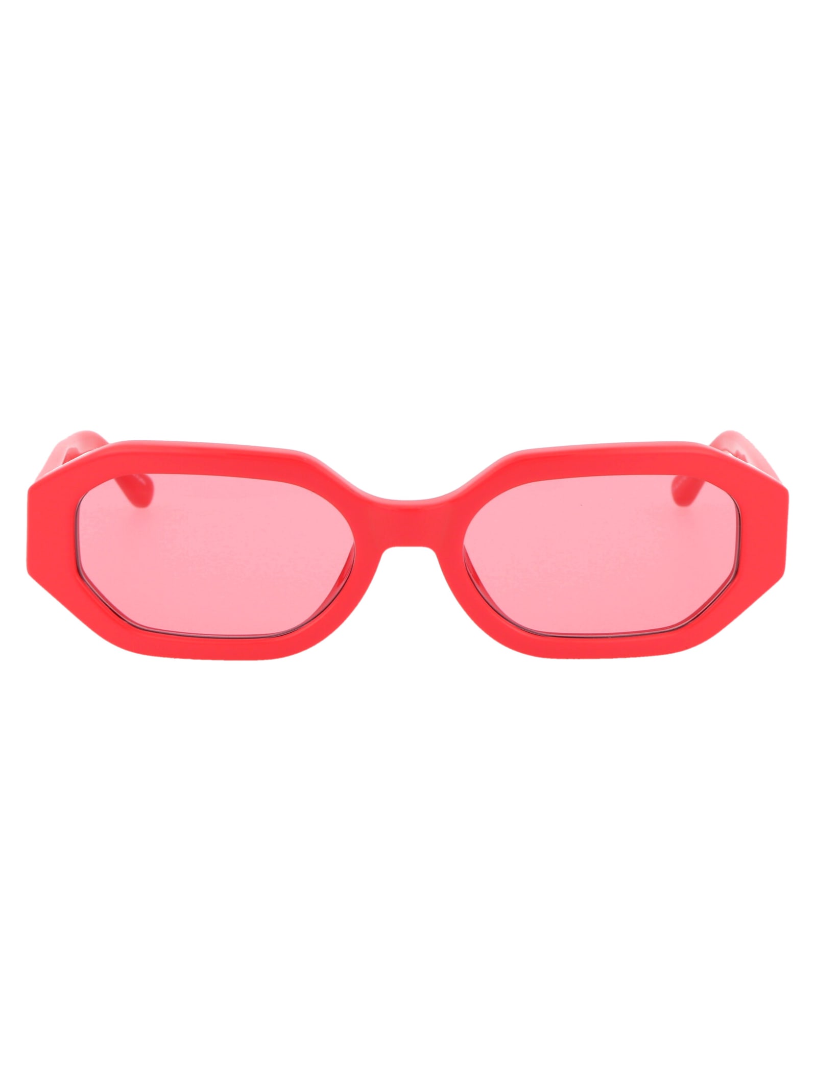 Shop Attico Irene Sunglasses In Coral/silver/pink