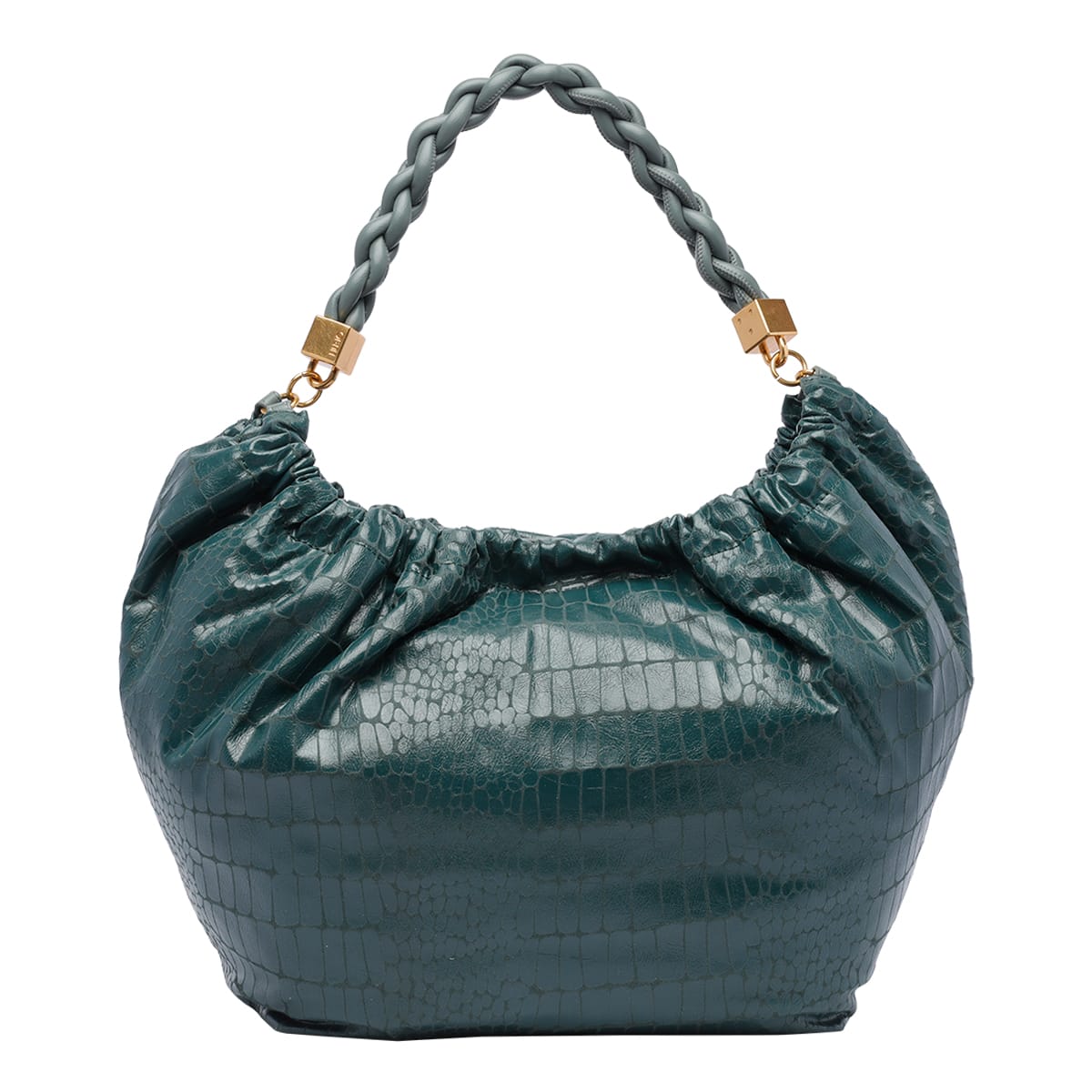 Shop Liu •jo Large Logo Hobo Bag In Green