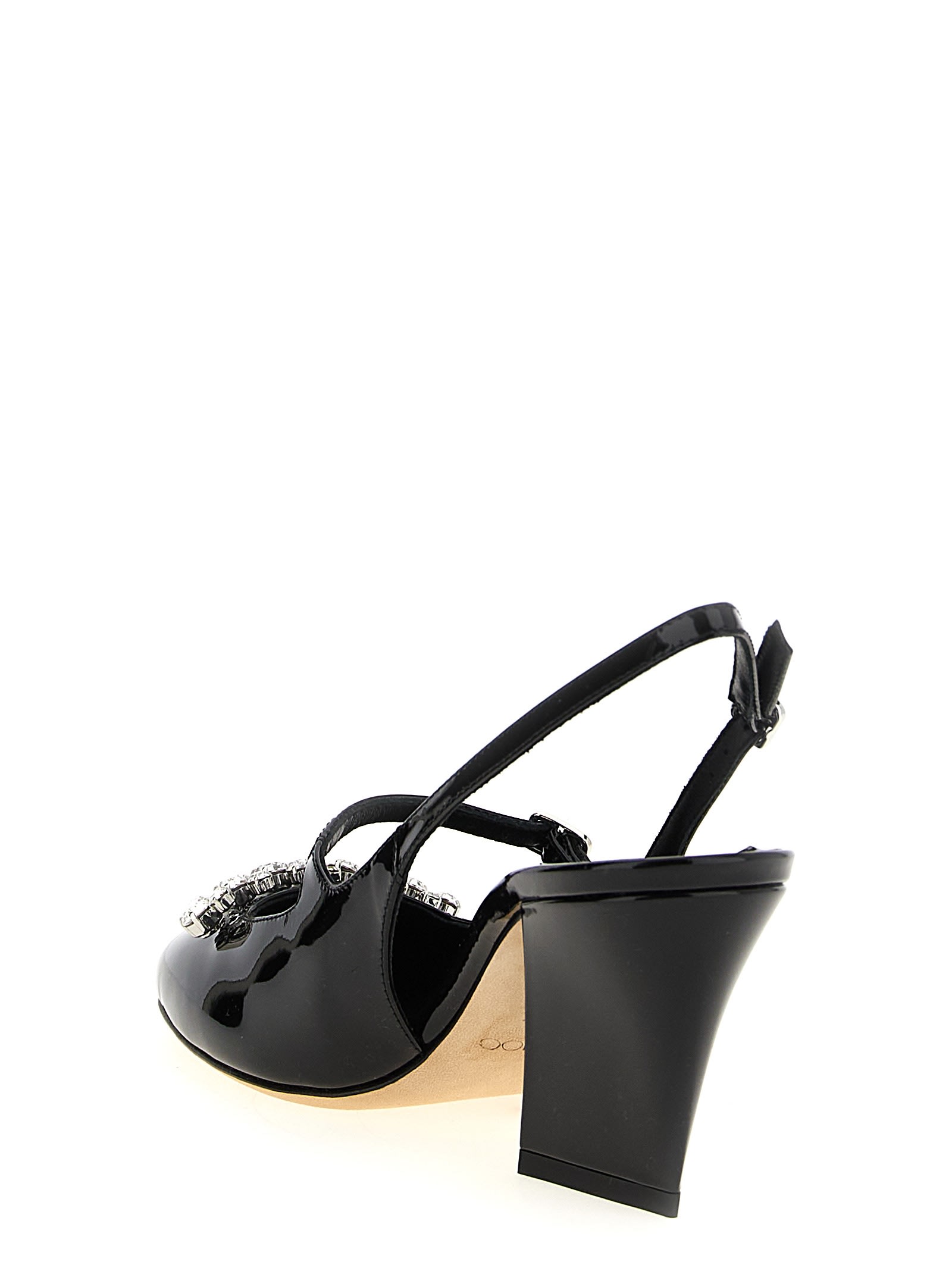 Jimmy Choo Belinda 70 Patent Slingback Pump In Black