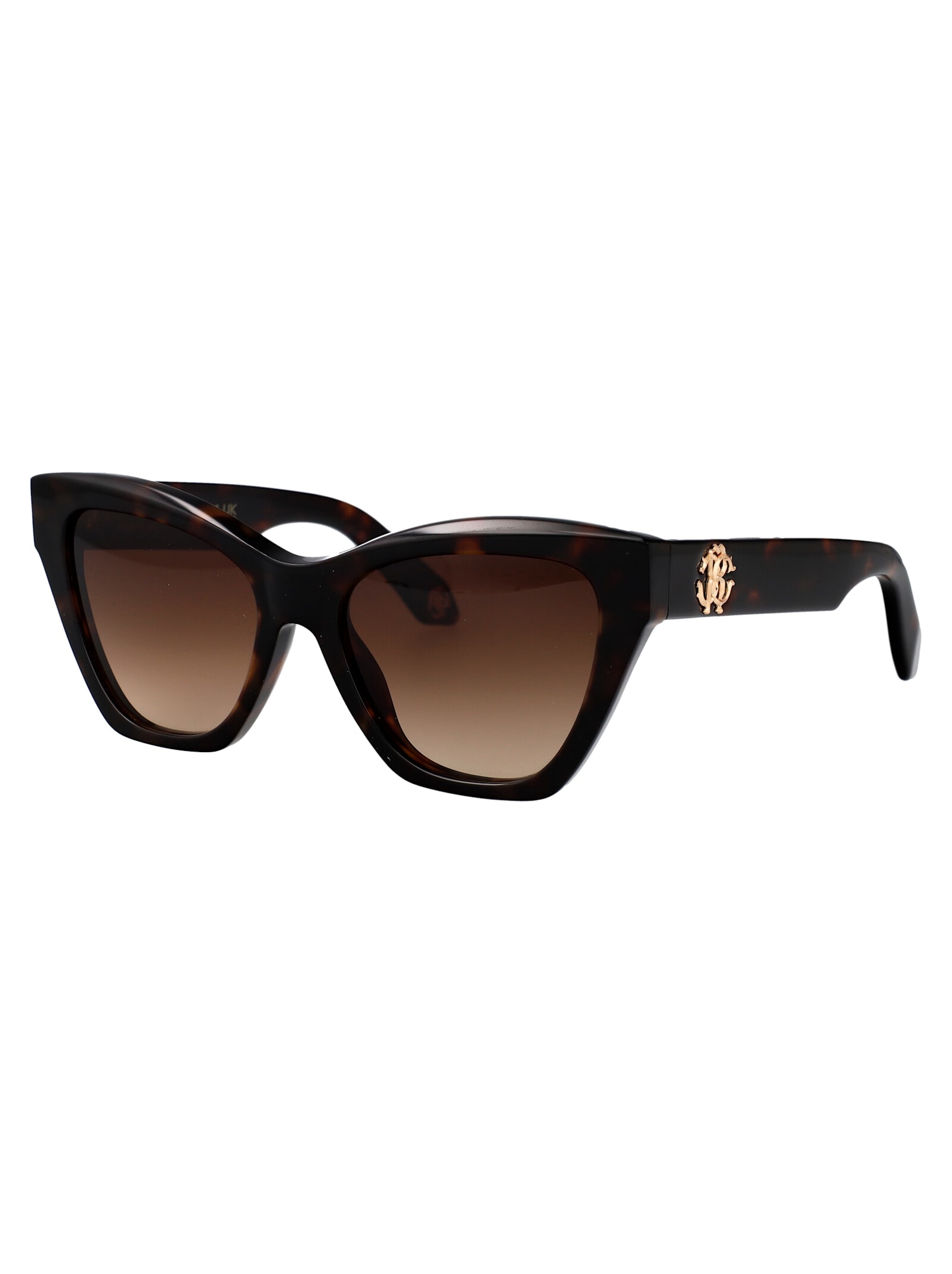 Shop Roberto Cavalli Src110 Sunglasses In Havana Scura