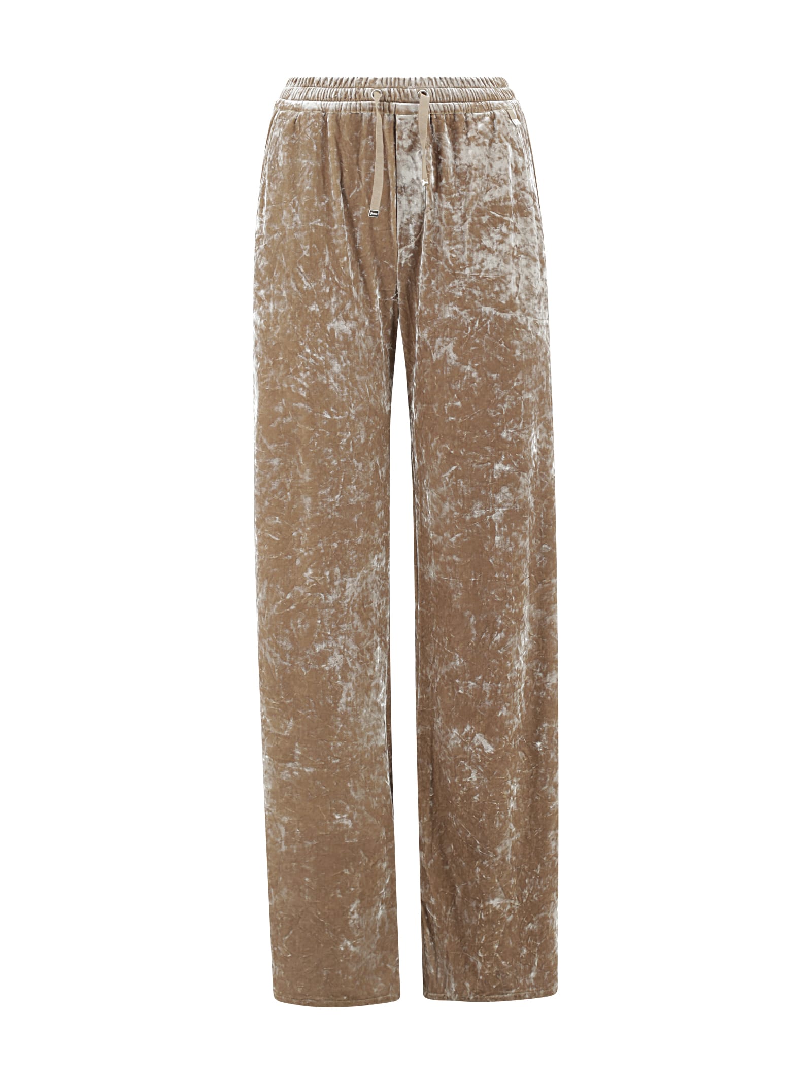 Shop Herno Velvet Trousers In Camel