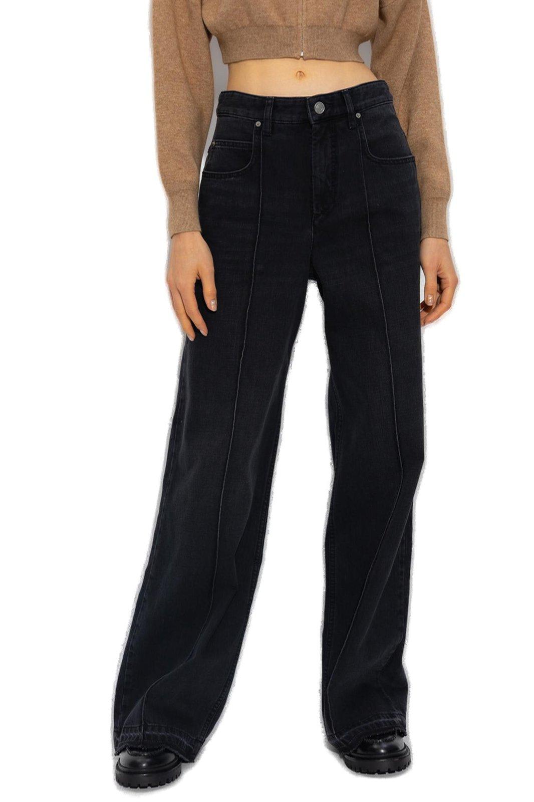 Shop Isabel Marant Noldy Logo-patch Jeans In Black