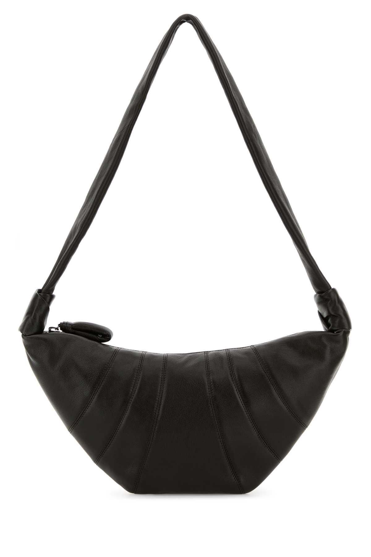 Lemaire Dark Brown Leather Medium Croissant Crossbody Bag In Brown
