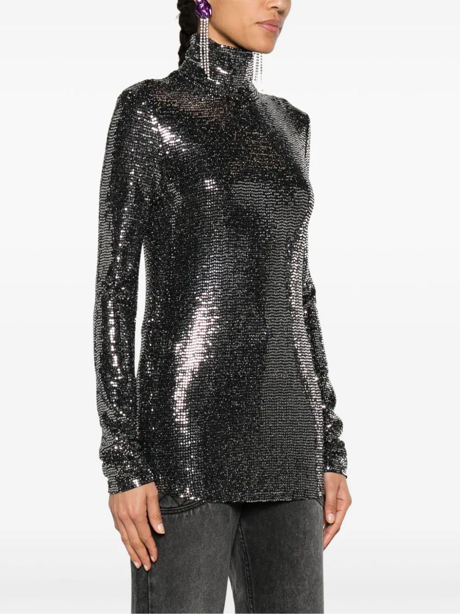 Shop Isabel Marant Joyela Sequined Top In Silver