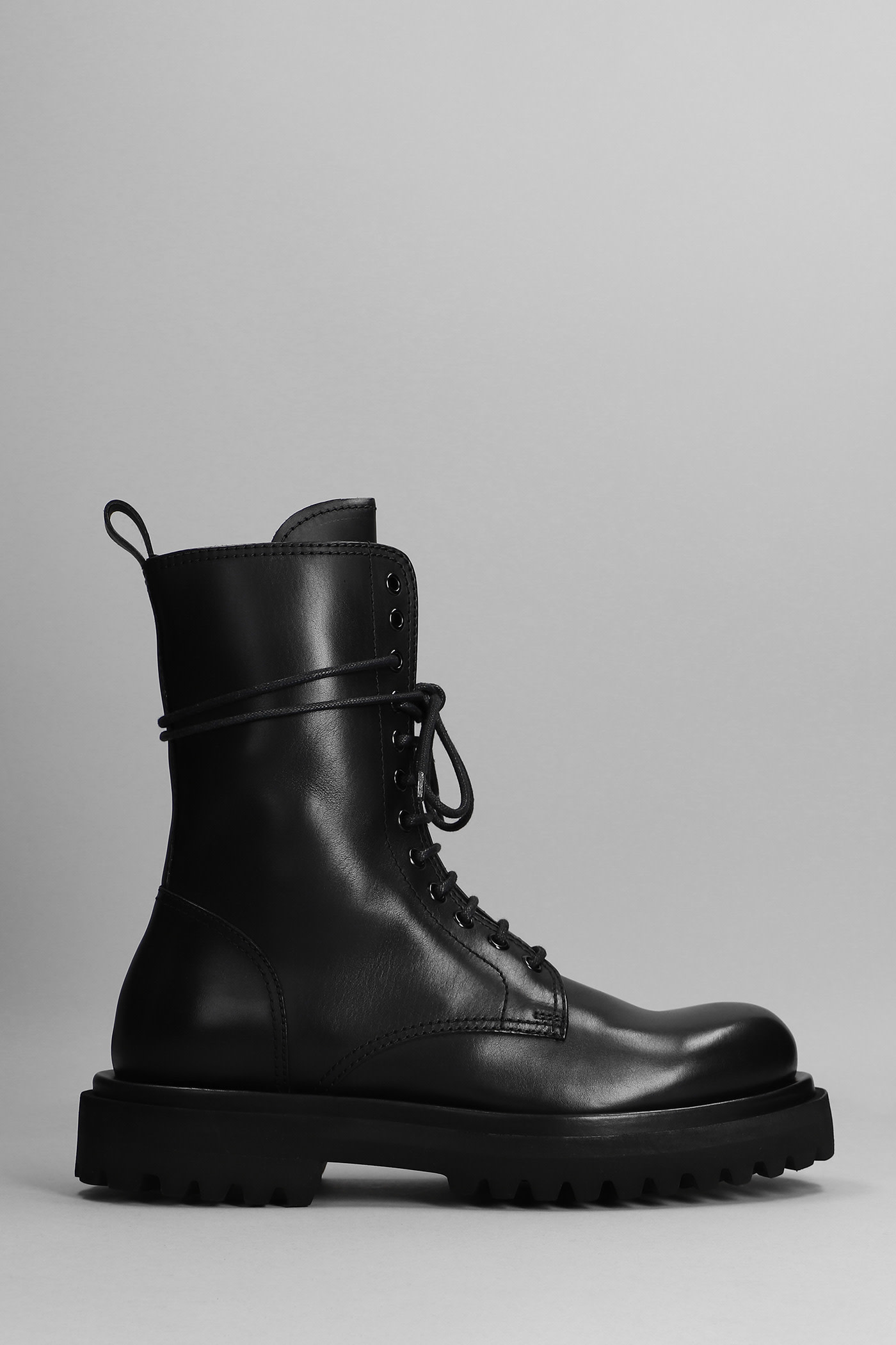 Officine Creative Wisal 018 Combat Boots In Black Leather
