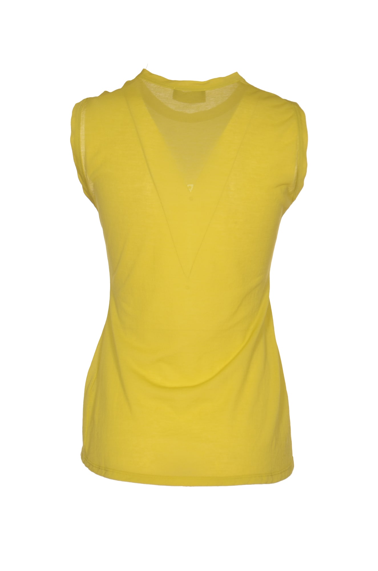 Shop Roberto Collina Slim Fit Sleeveless Round Neck T-shirt In Limone