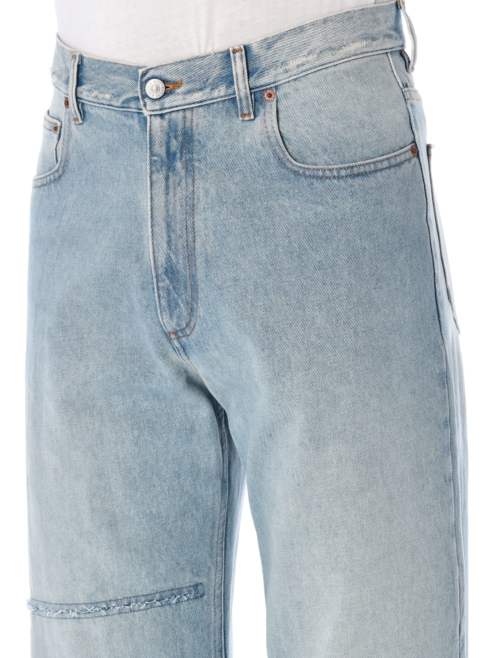 Shop Mm6 Maison Margiela Slim Denim In Light Blue