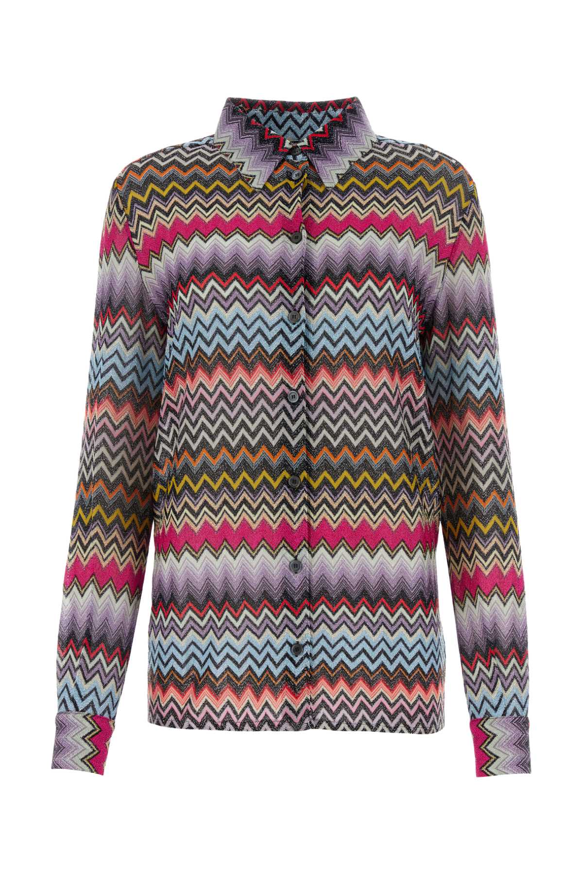 Missoni Embroidered Viscose Blend Shirt In Multicolorblkbase