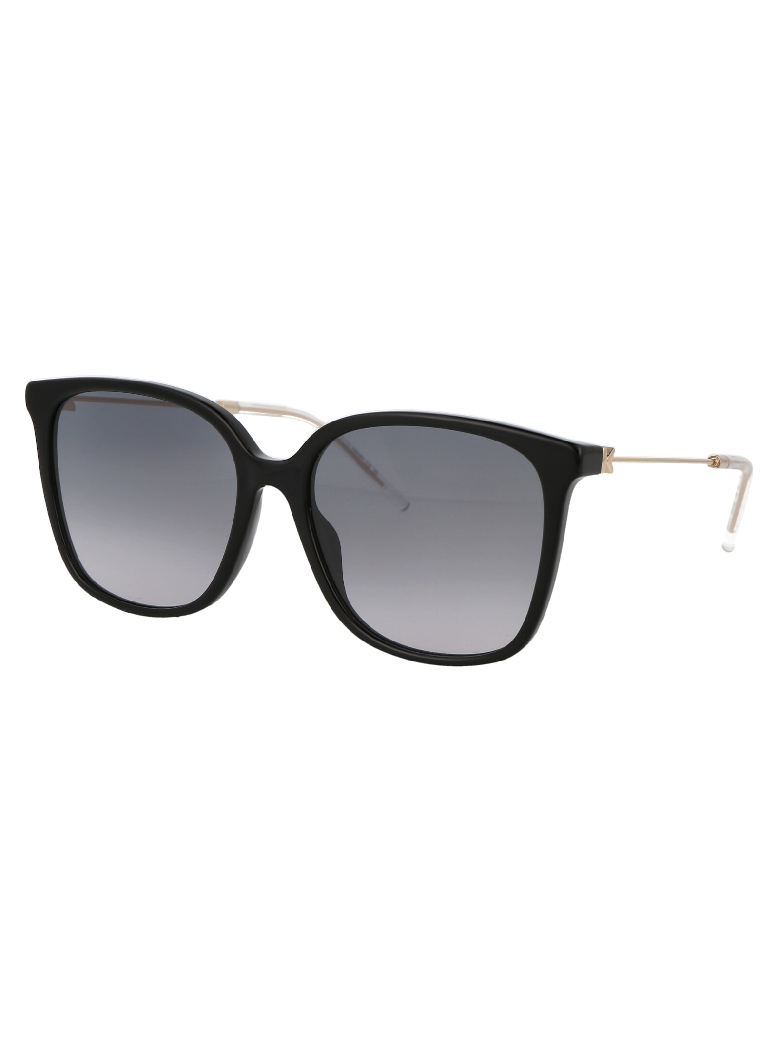 Kenzo Shiny Black Acetate Sunglasses In 01b Shiny Black / Gradient Smoke