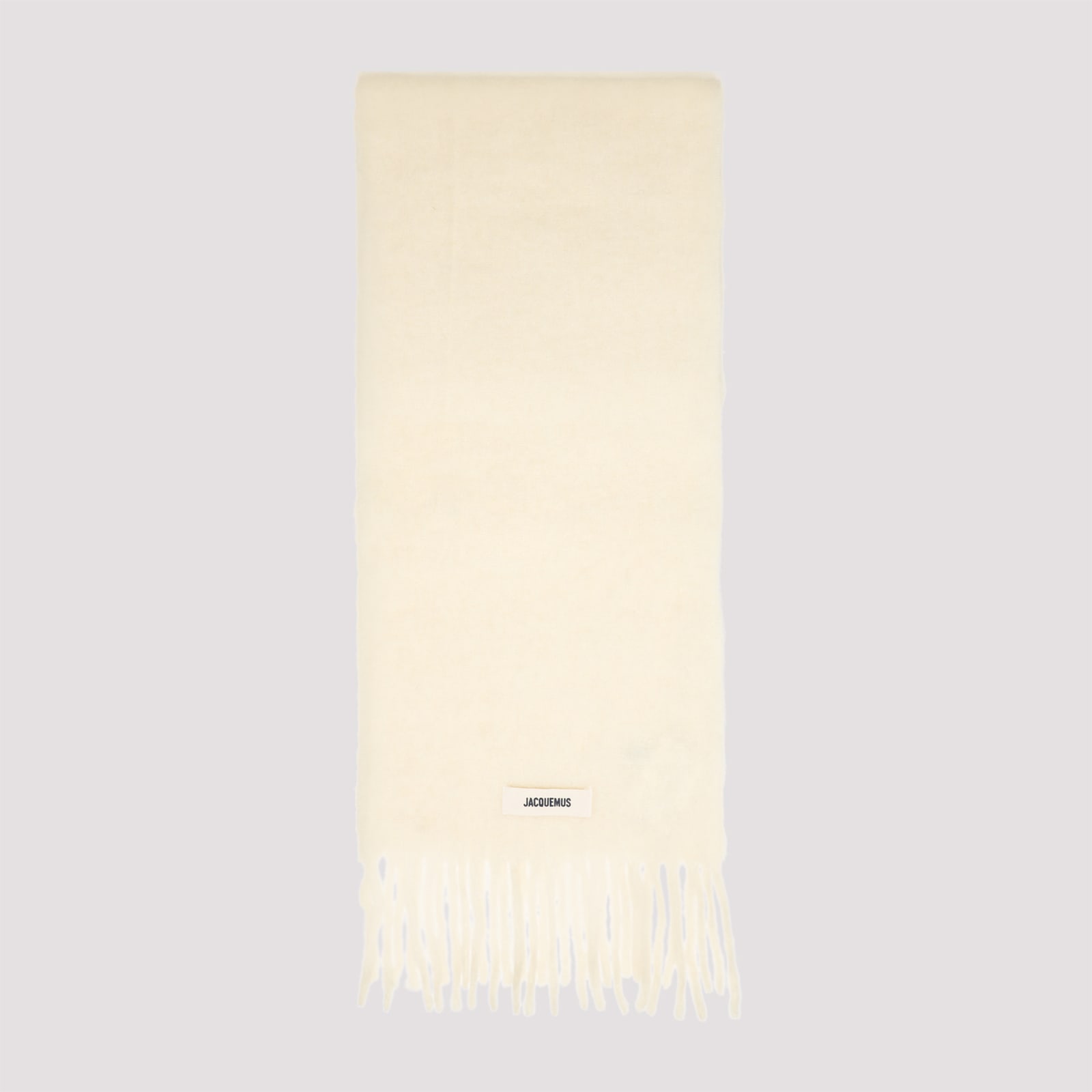 Jacquemus Off White Alpaca L Echarpe Carro Scarf In Neutral