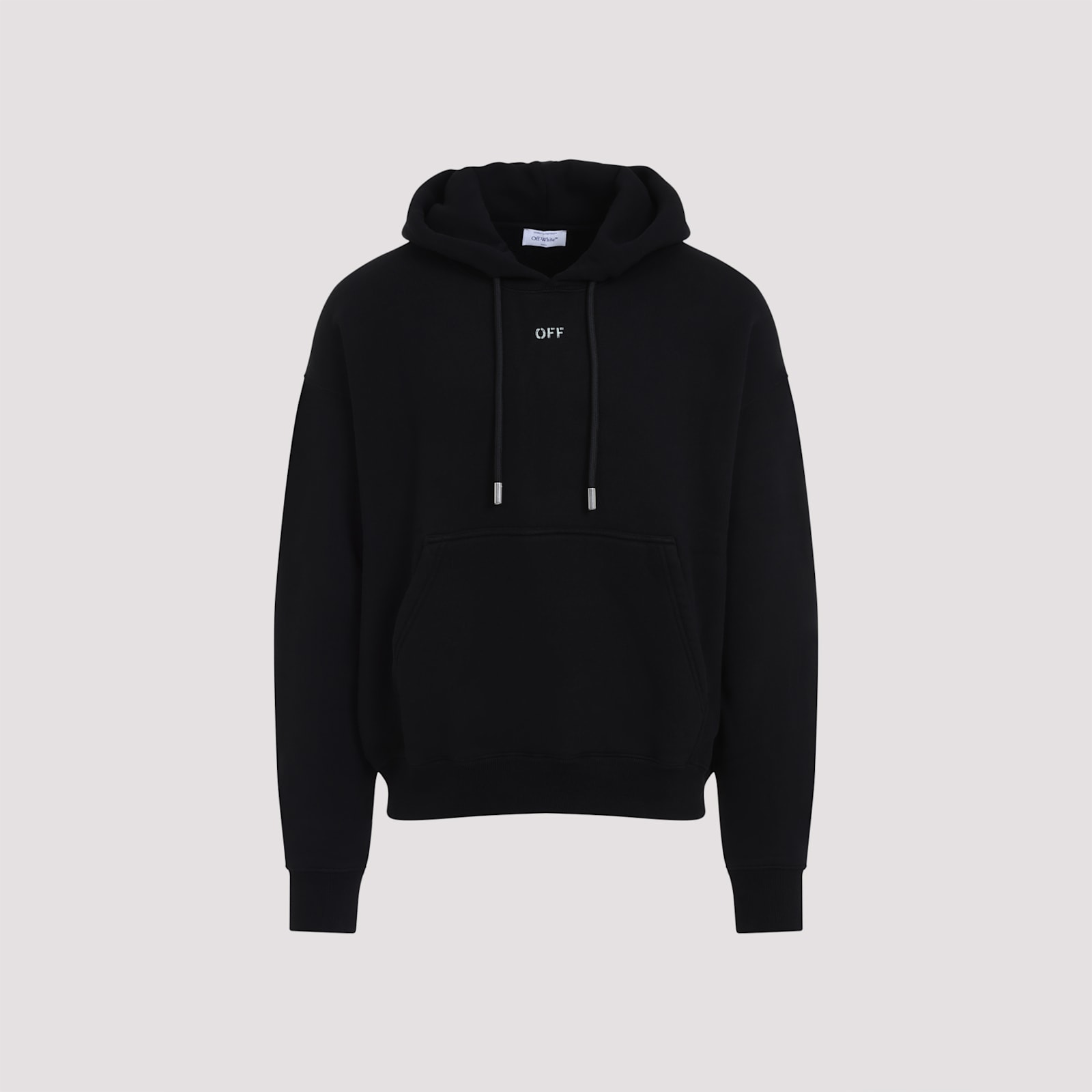 Off-white Hooded Sweatshirt Featuring Graphic Print In Black