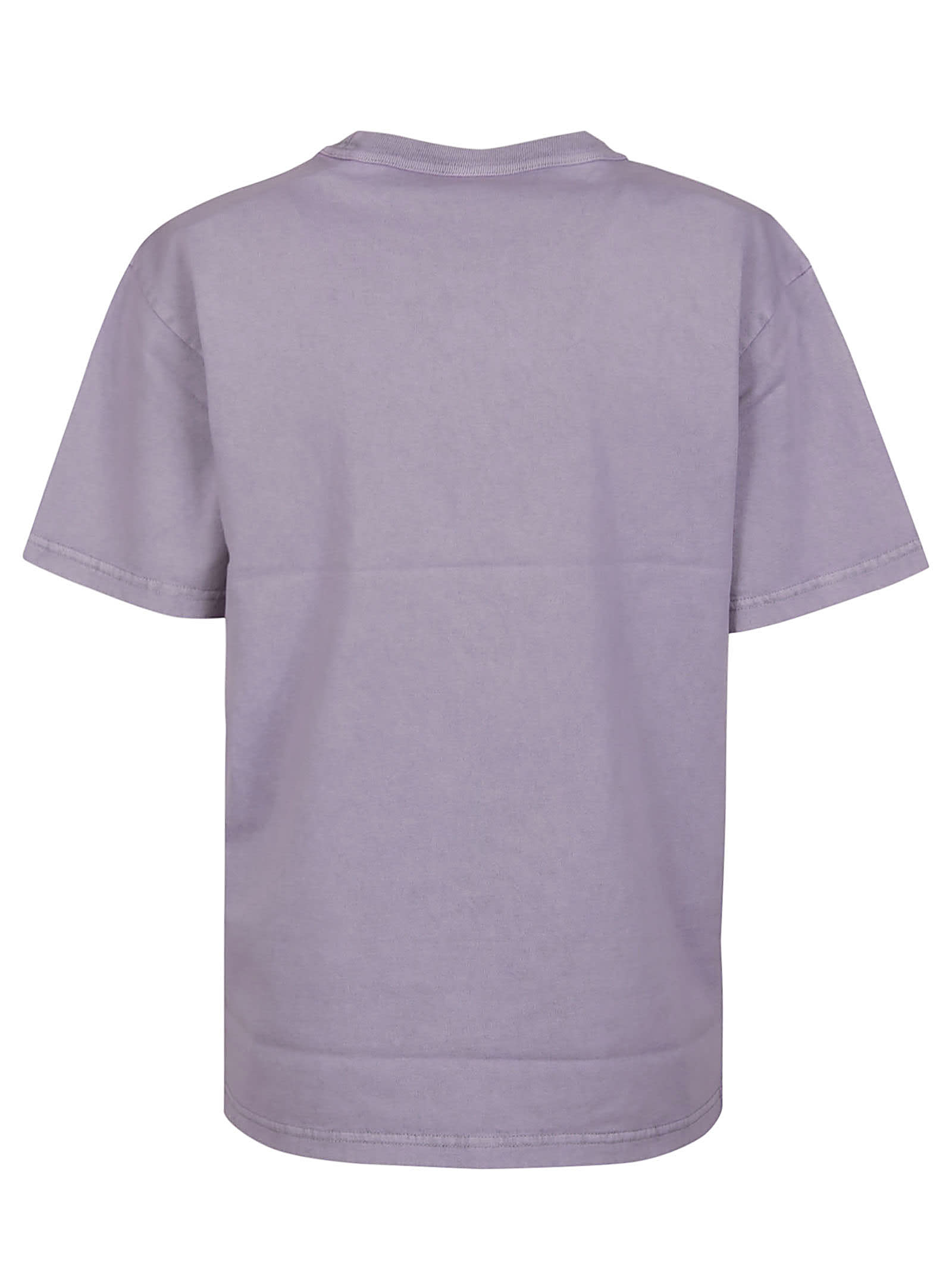 Shop Alexander Wang T Puff Logo Bound Neck Essential T-shirt In A Acid Pink Lavender