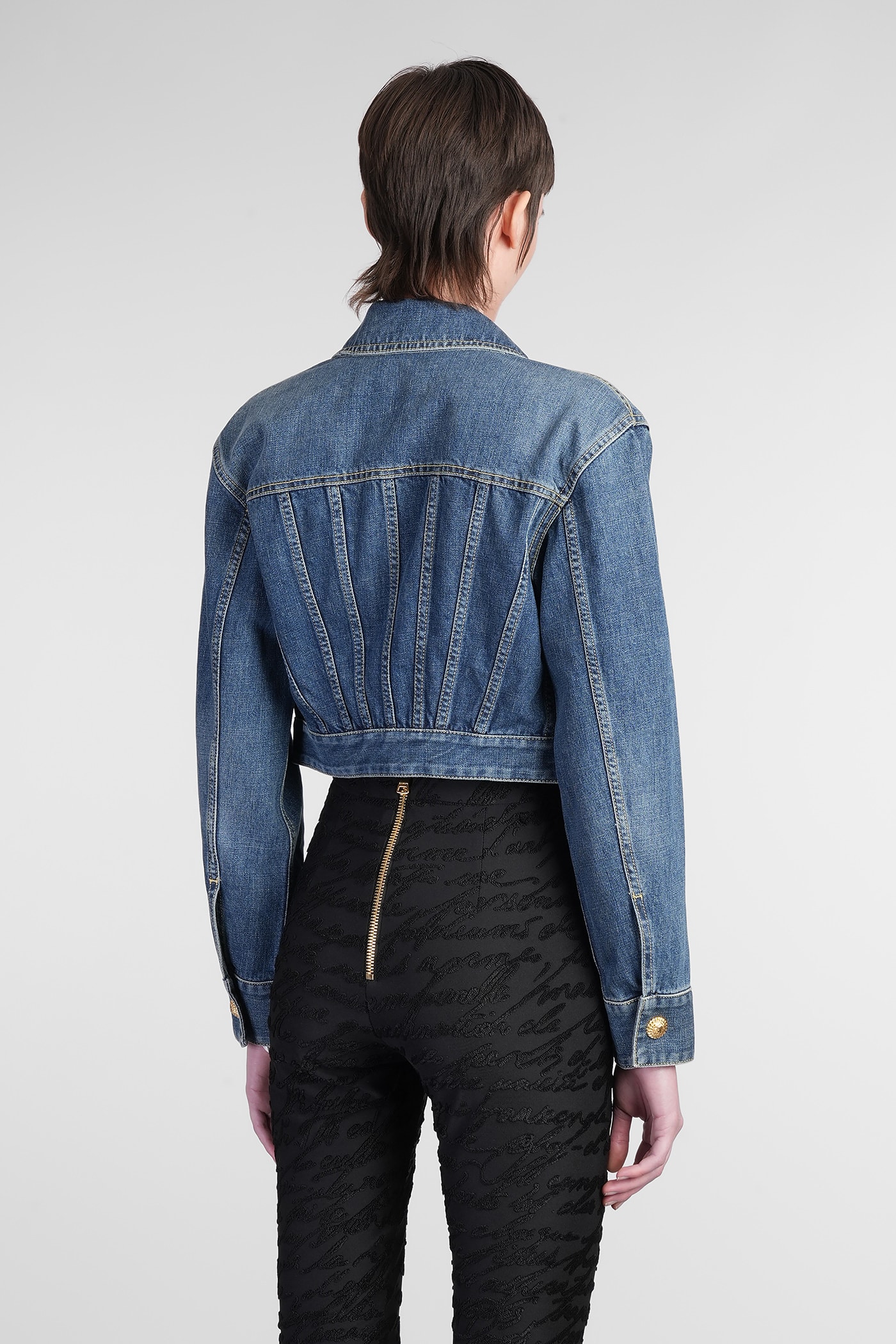 BALMAIN DENIM JACKETS IN BLUE COTTON