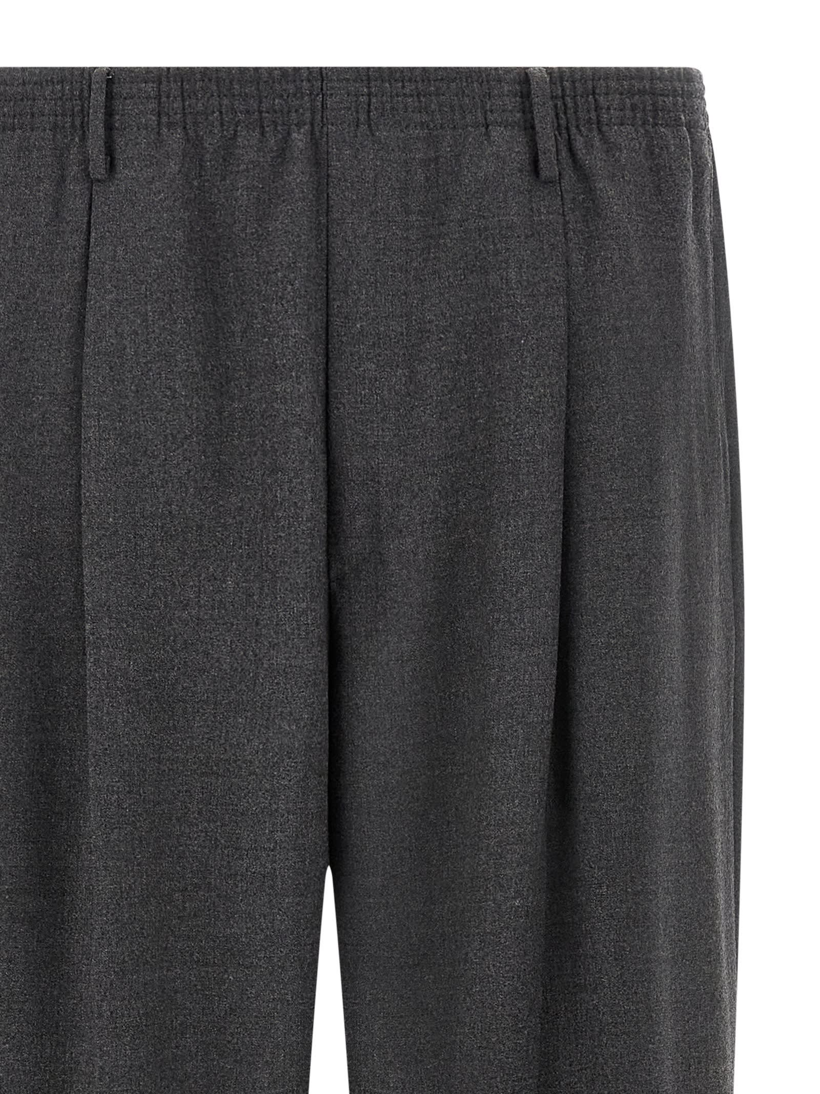 Cellar Door Pleated Elastic-waistband Trousers In Gray