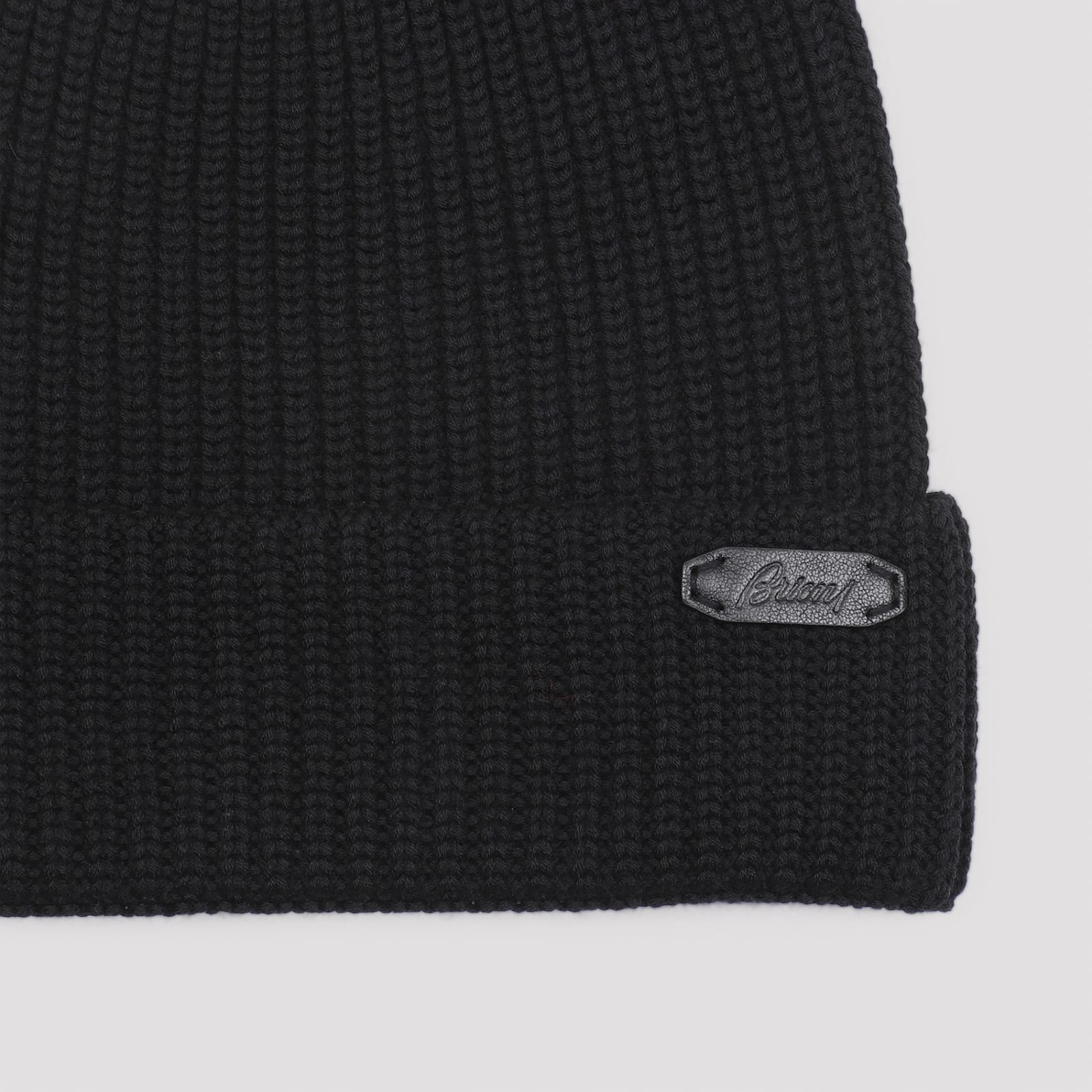 Shop Brioni Wool Knitted Beanie In Black