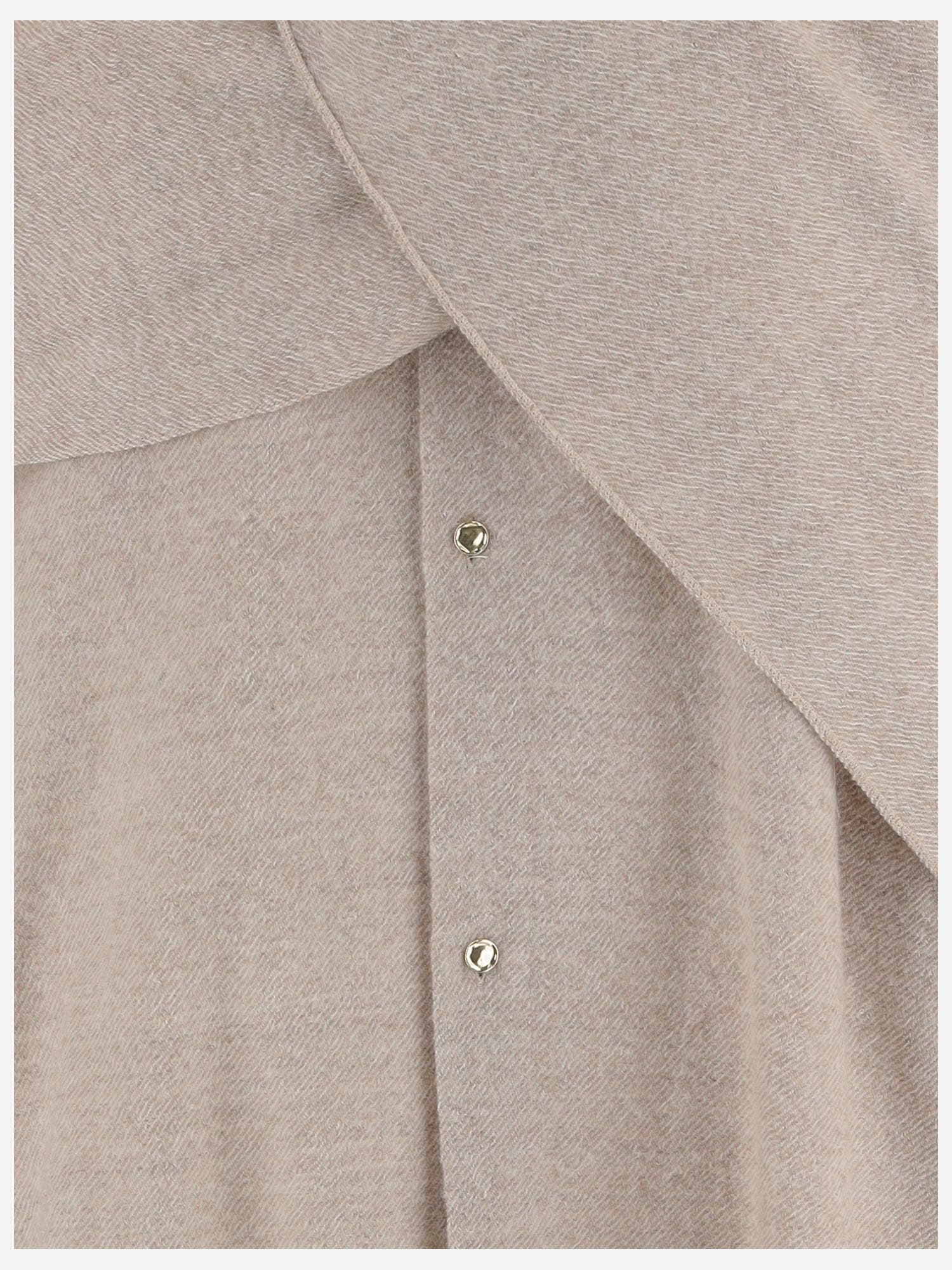 Darkpark Wool Shirt With Matching Shawl In Neutral