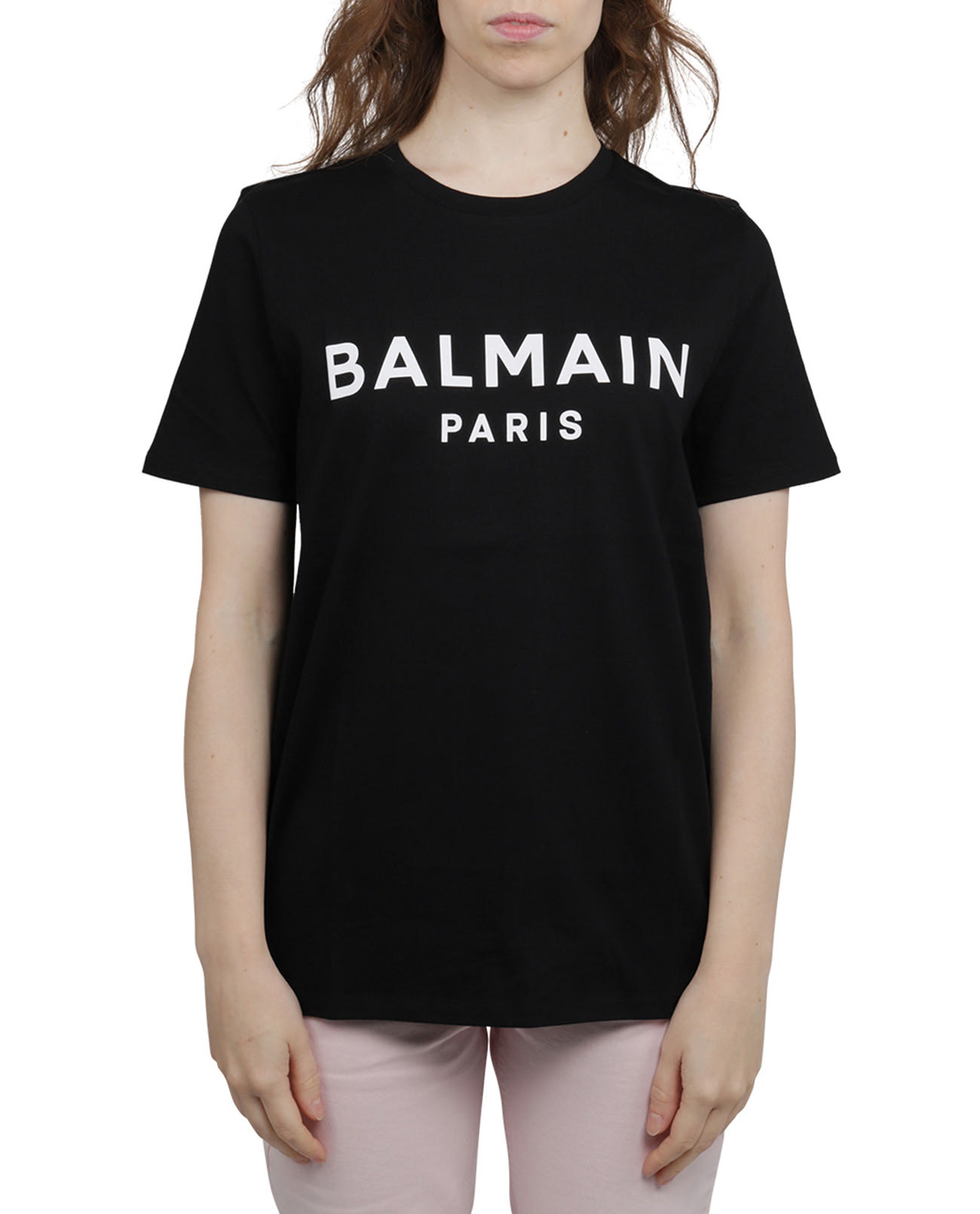 Balmain Black T-shirt White Logo