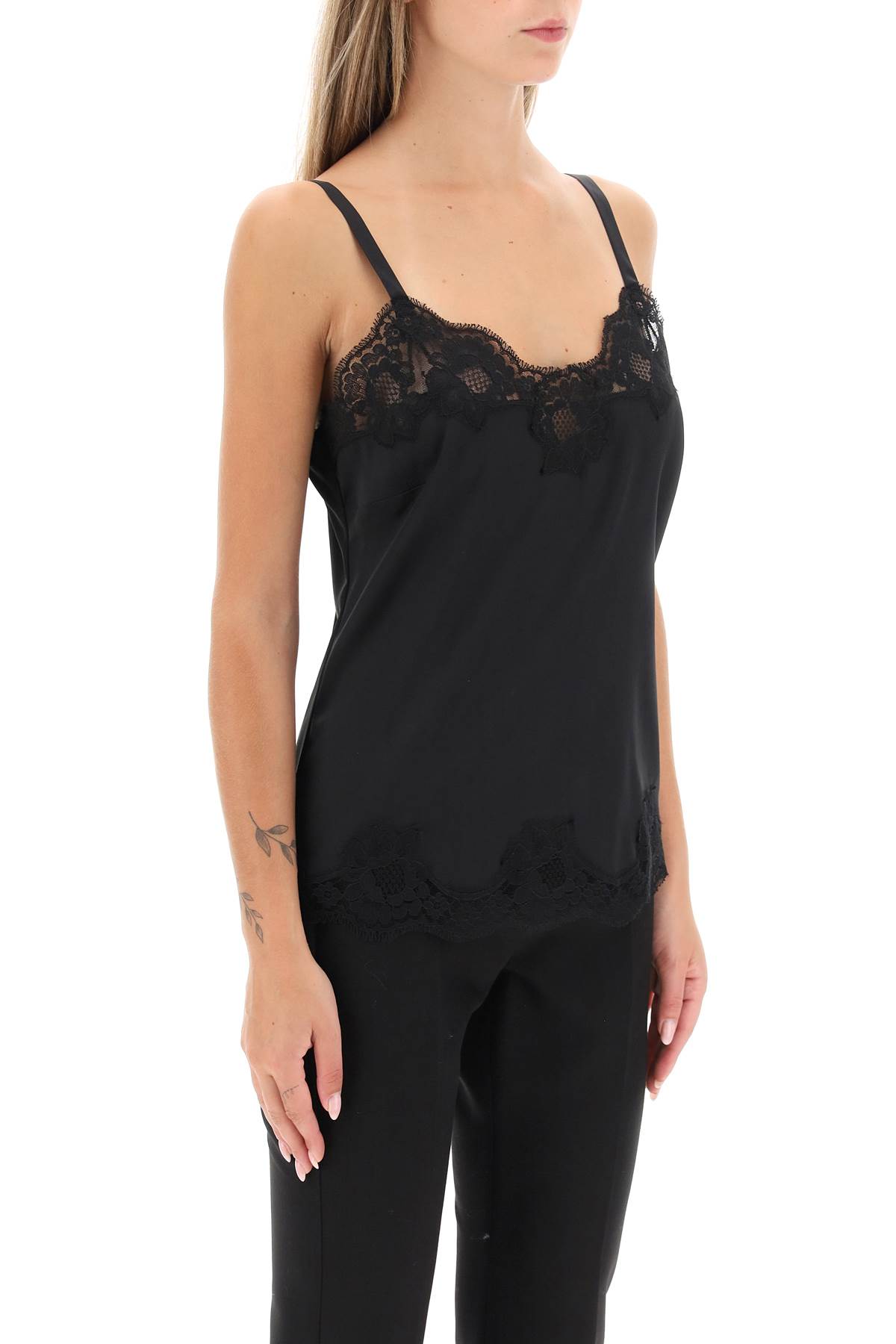 Shop Dolce & Gabbana Cami Top In Satin In Black