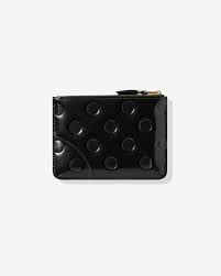 Comme Des Garçons Polka Dots Embossed Wallet In Black