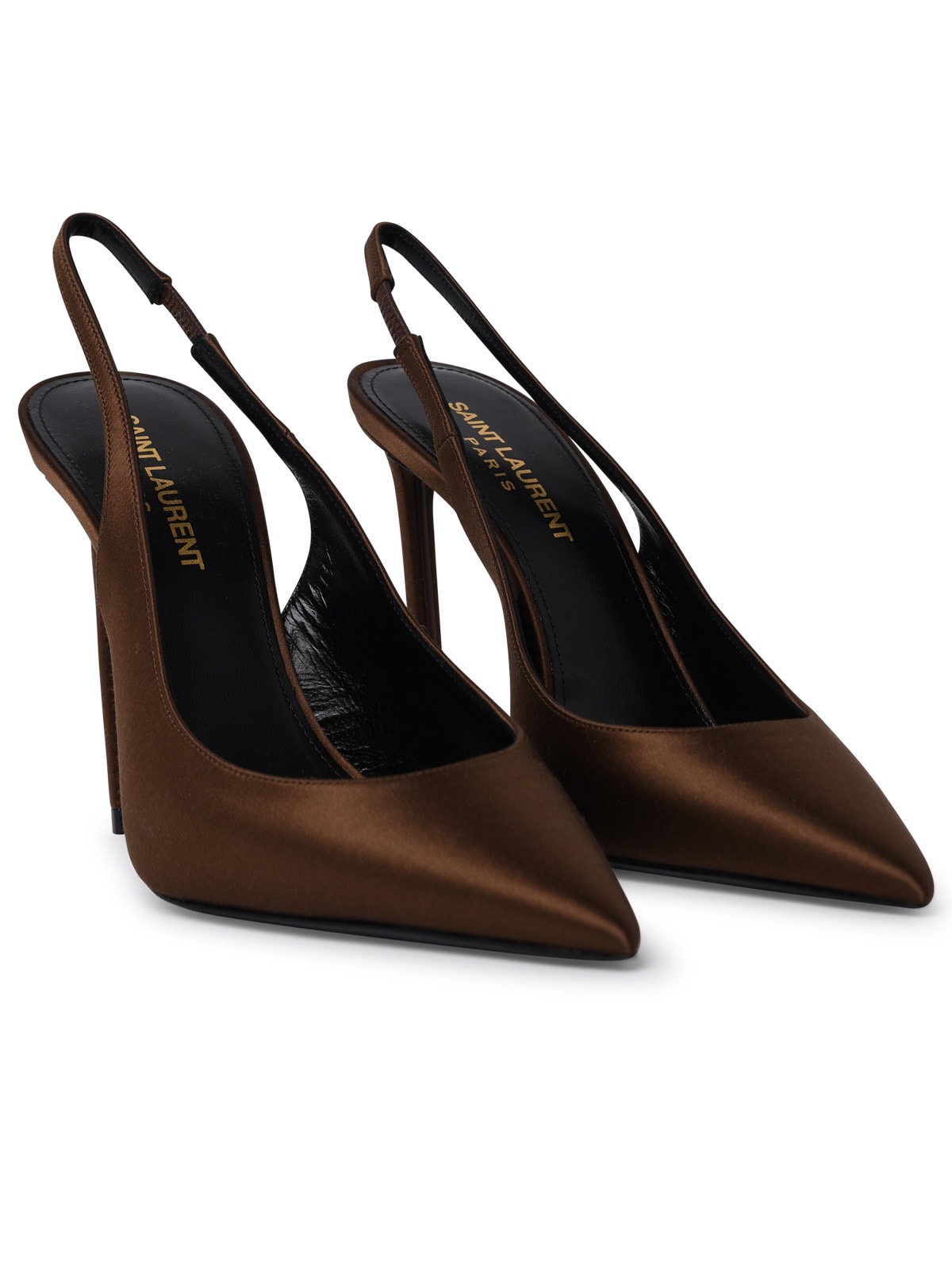 Lee Patent Leather Slingback Pumps in Brown - Saint Laurent