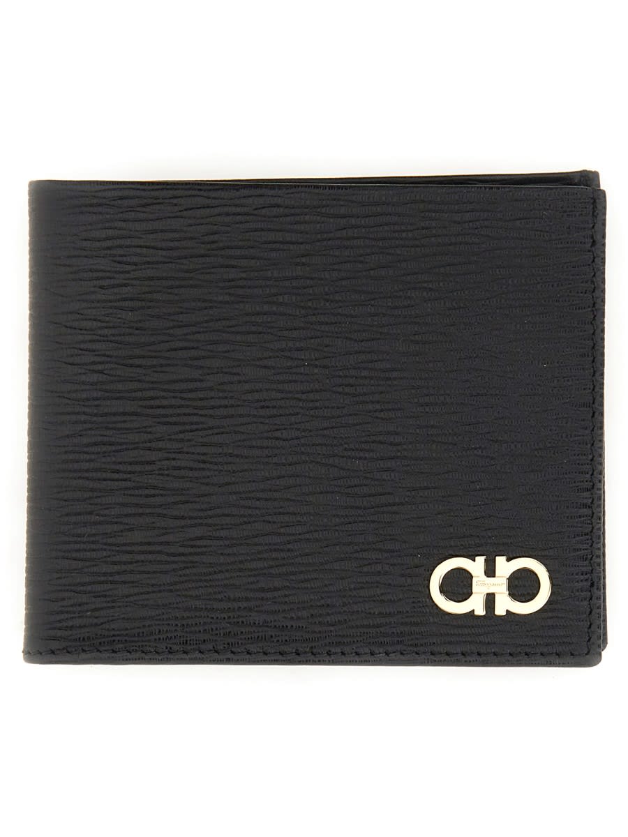 Shop Ferragamo Gancini Wallet In Black