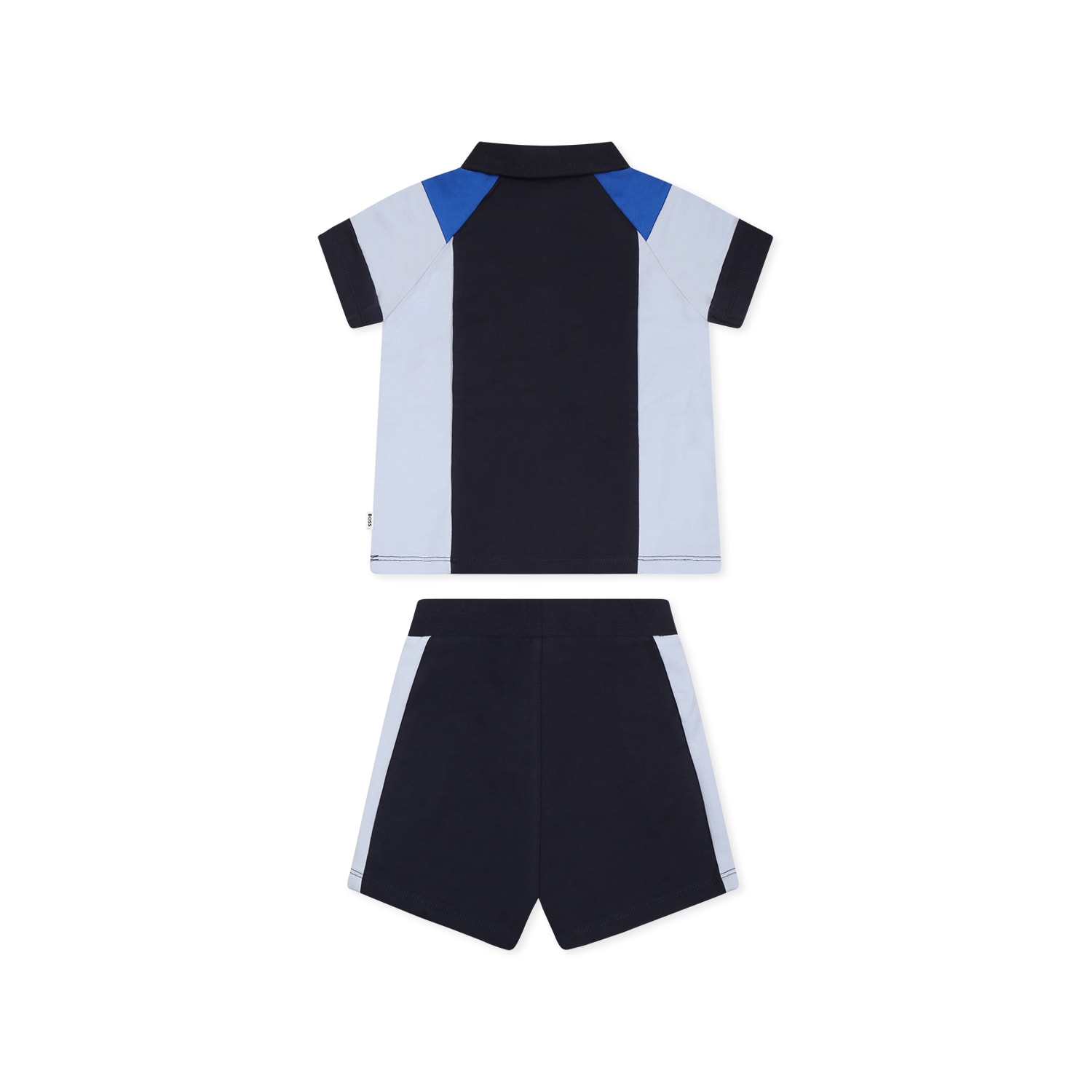 Hugo Boss Blue Suit For Baby Boy With Logo In Blue
