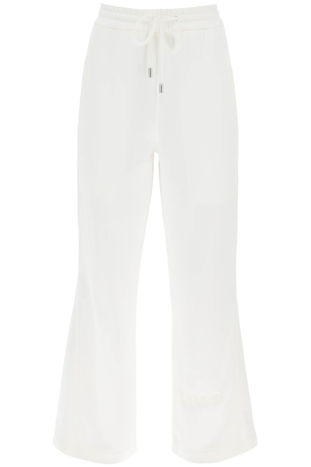 Shop Lanvin Viscose Jogger Pants In Optic White (white)