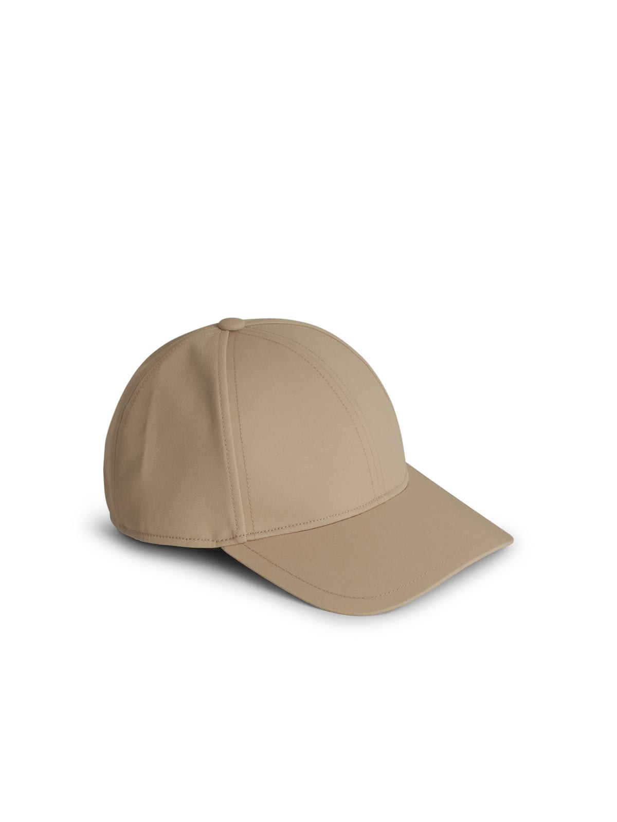 Sacai Cotton Cap With Curved Brim And Panelled Design In Beige