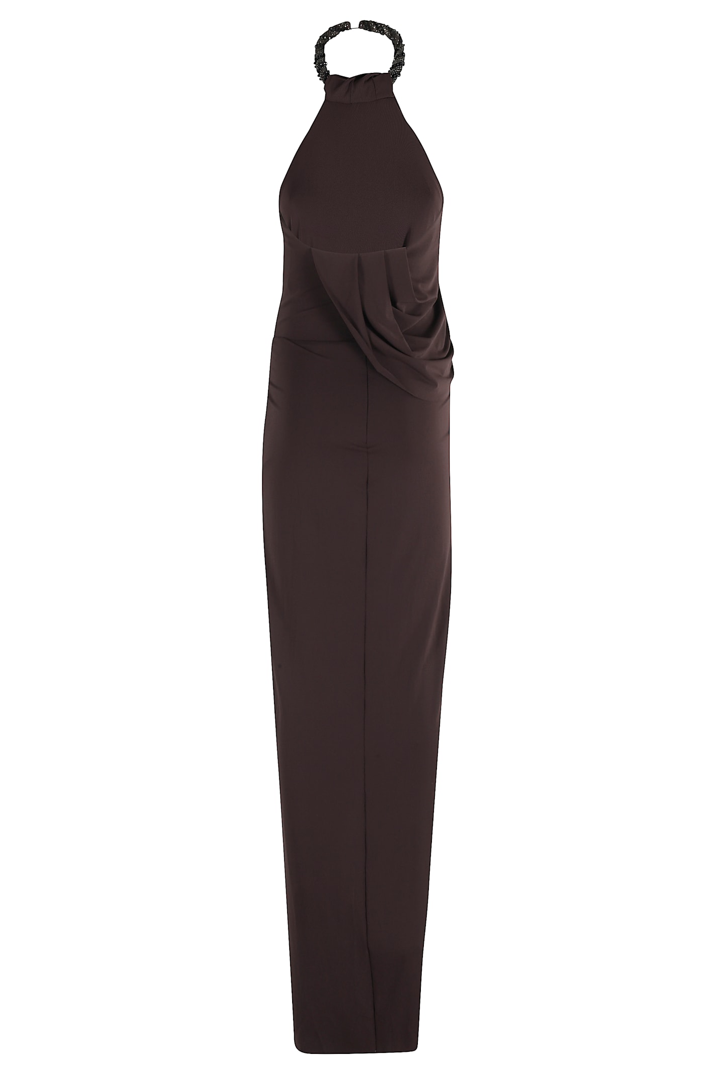 Amen Dress In Fluid W Torchon In Brown