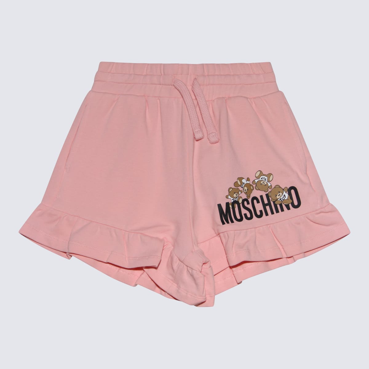 Moschino Kids' Pink Multicolour Cotton Blend Shorts In Sugar Rose