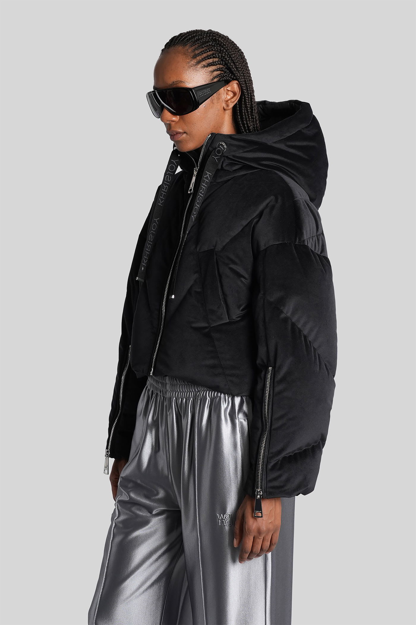 Khrisjoy Quilted Cropped Puffer Jacket In Black