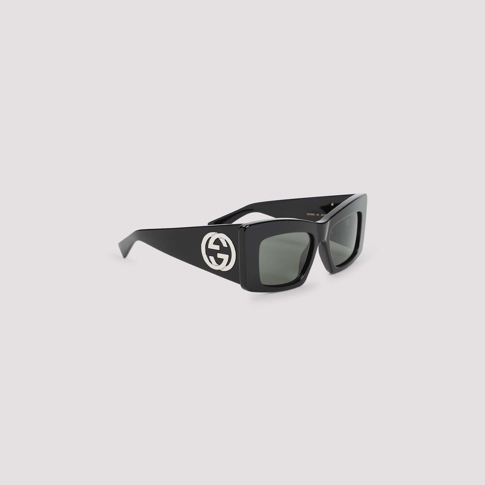 Gucci Oversized Square Frame Sunglasses With Iconic Logo In Black Green Grey