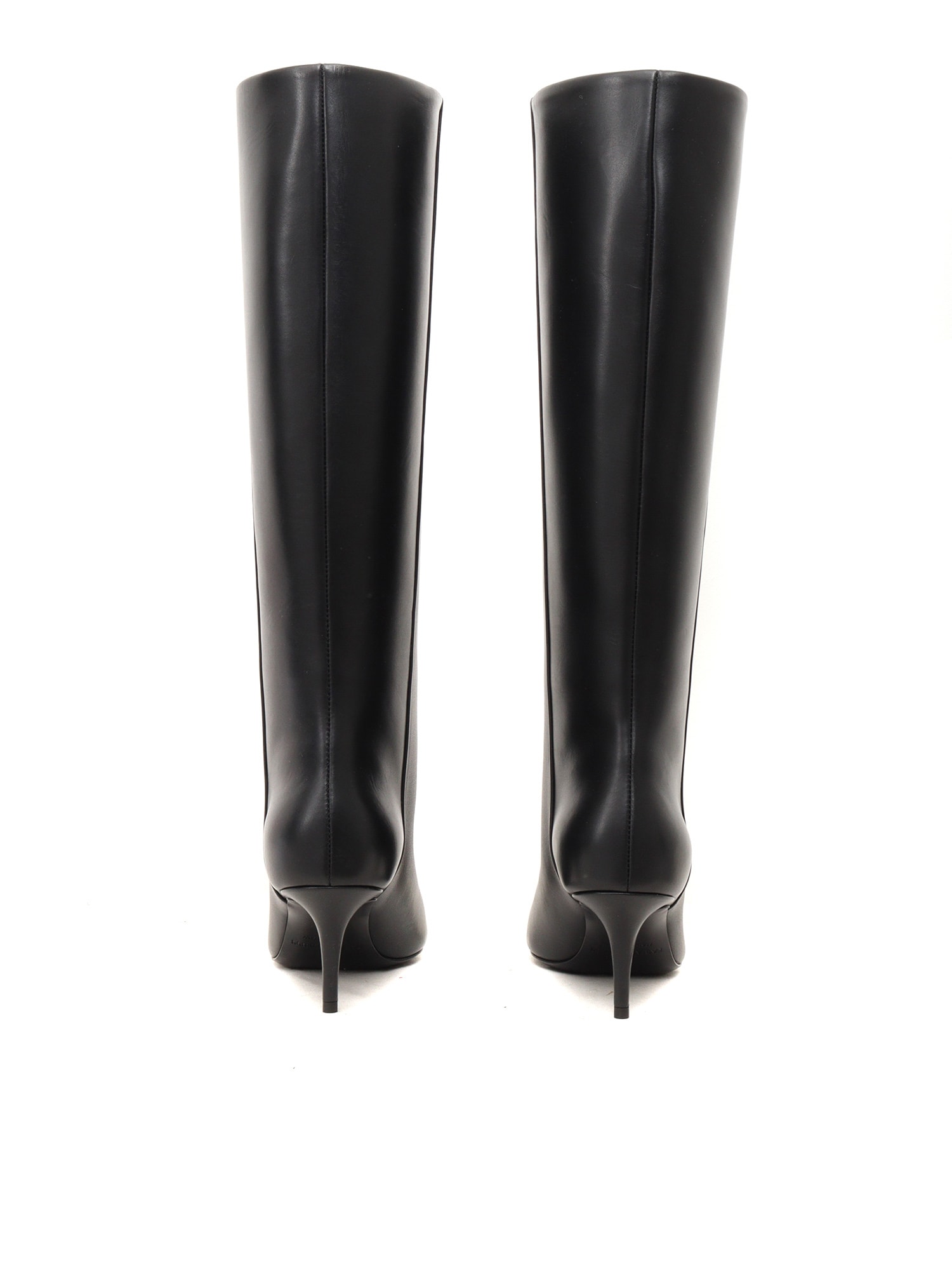 Shop Fabiana Filippi Leather Pointed Toe Boots In Black