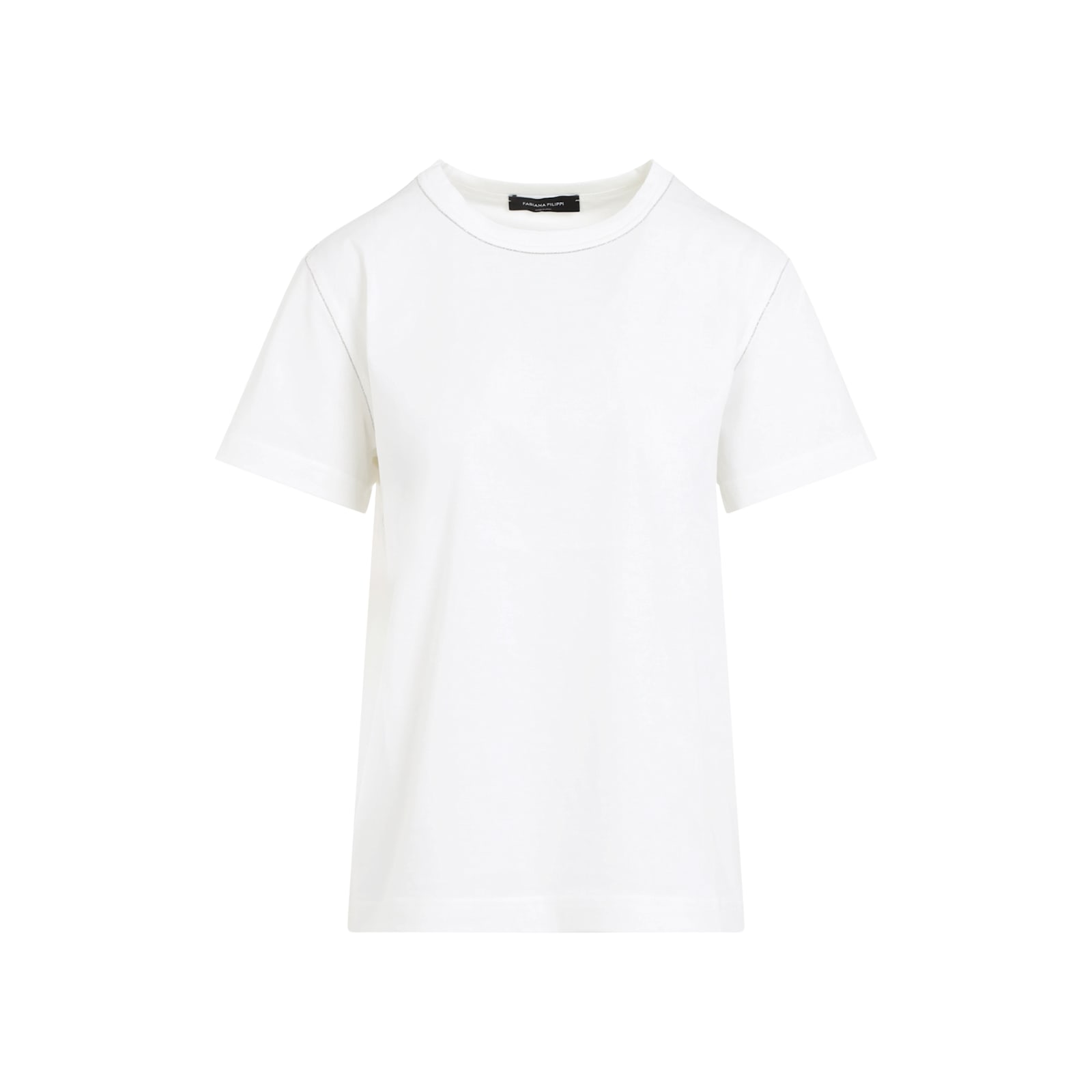 Tシャツ・カットソー Fabiana Filippi White Cotton Jersey Fabric T-Shirt Fabiana Filippi White Cotton Jersey T-shirt | ModeSens