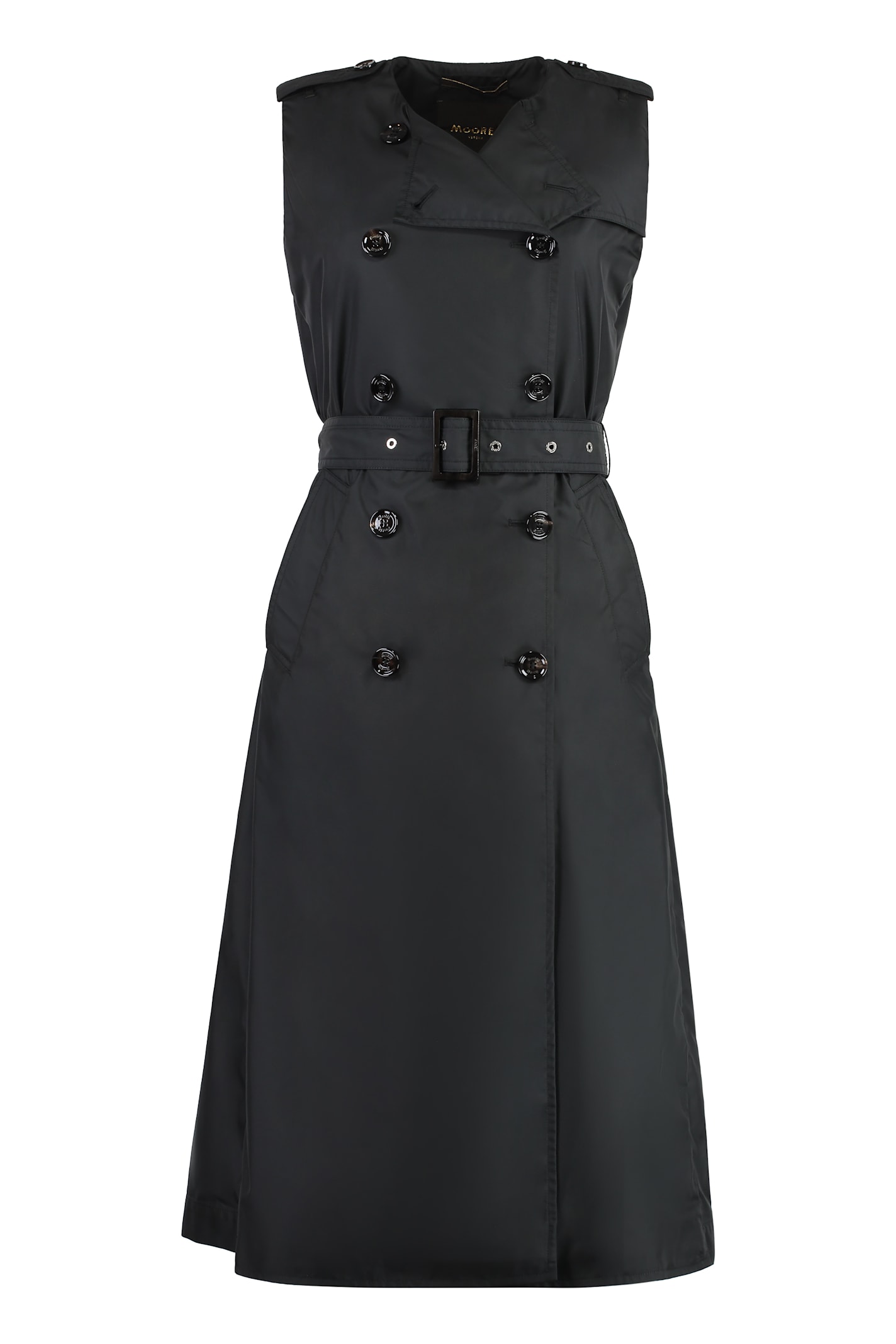 Moorer Aurelia Techno Fabric Trench Coat In Black