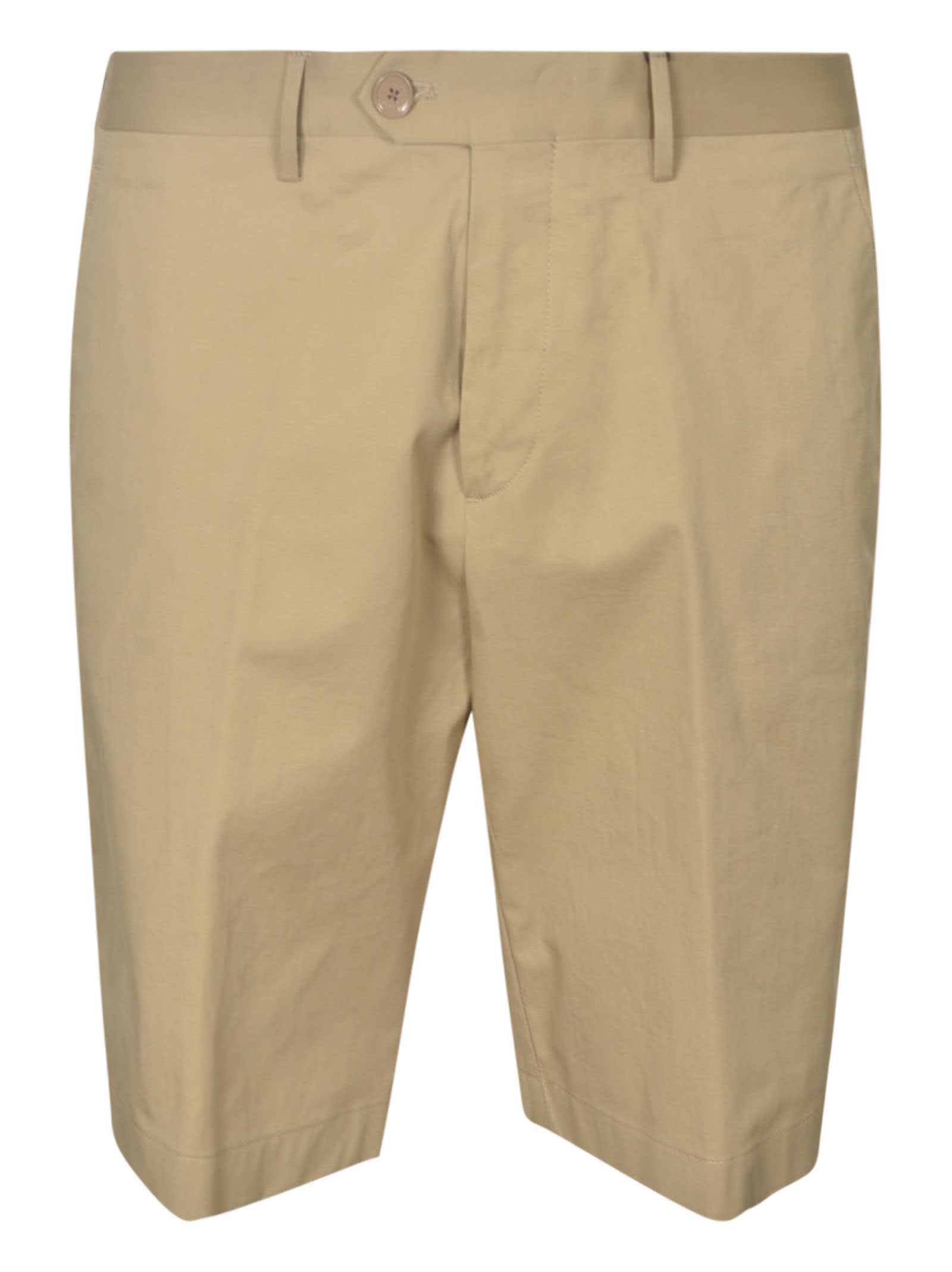 Shop Etro Regular Plain Shorts In Beige