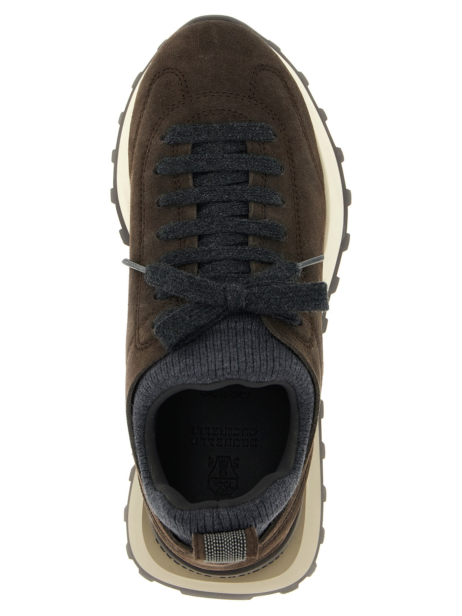Brunello Cucinelli Suede Sneakers In Brown