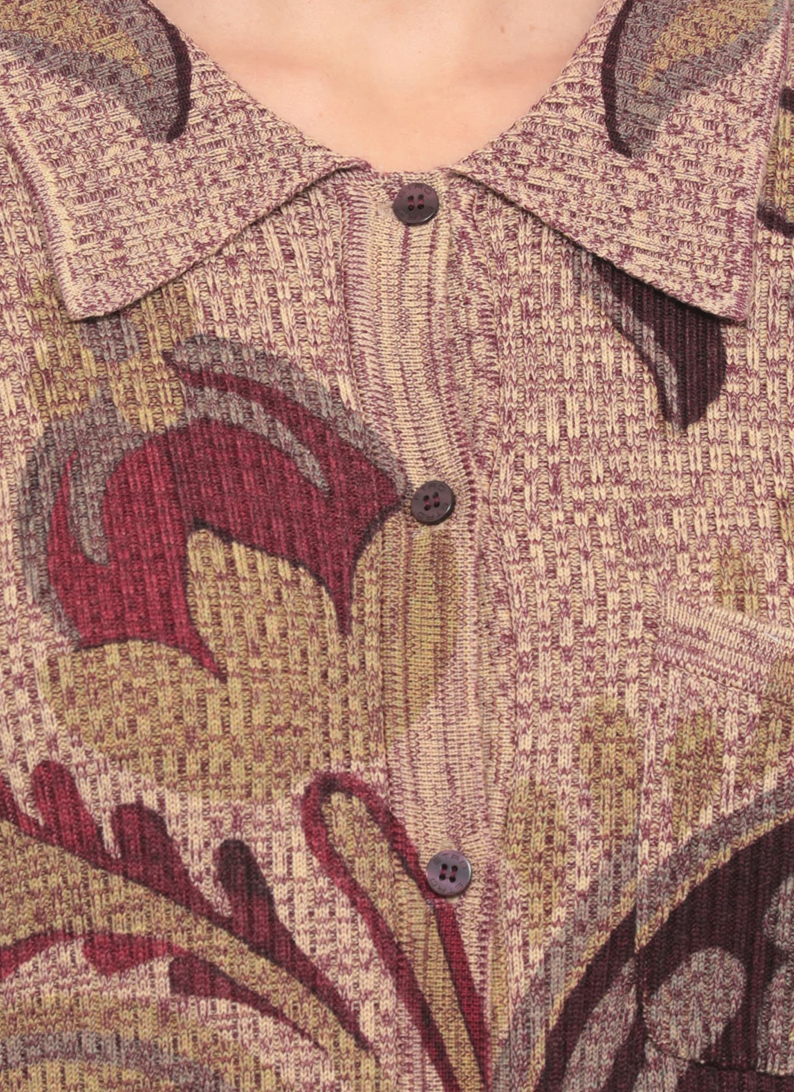 Etro Wool Cardigan In Brown