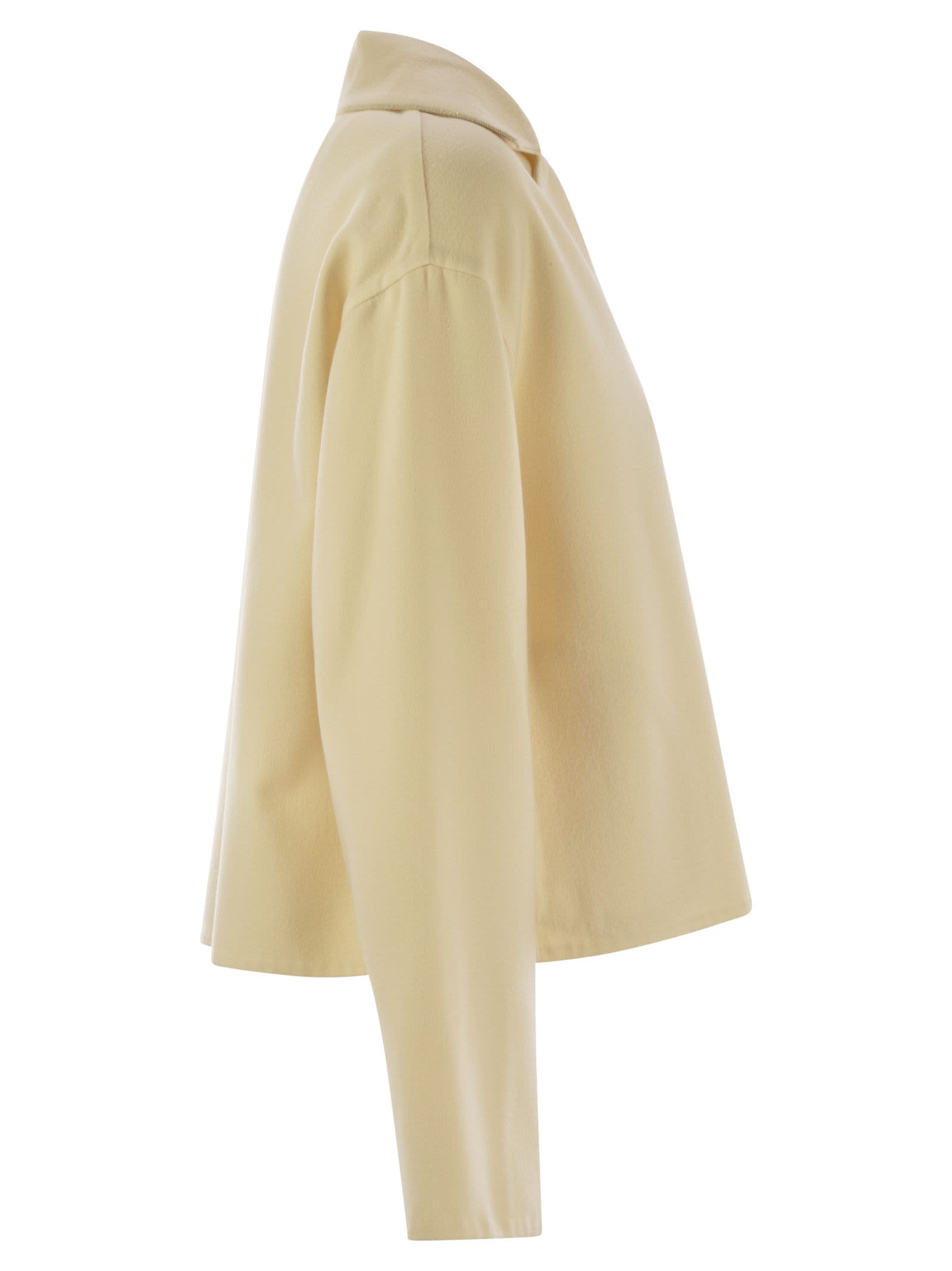 Fabiana Filippi Double Wool Jacket In Vanilla