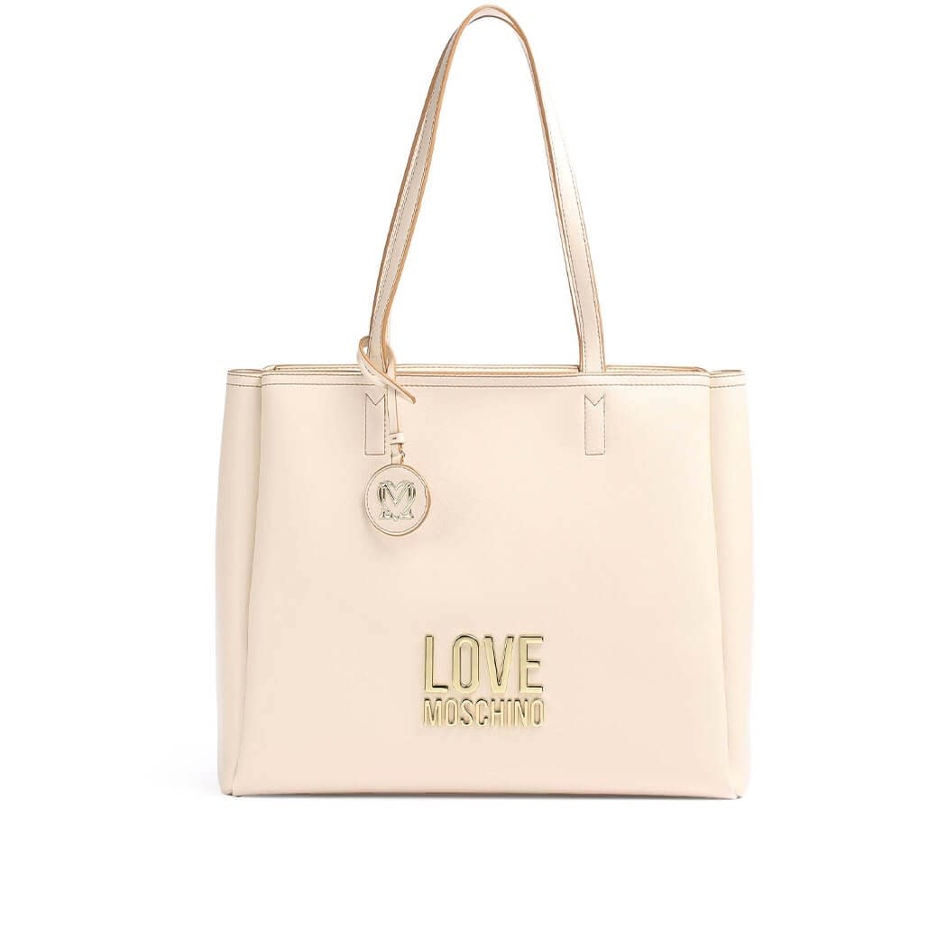 Love Moschino Bonded Ivory Gold Shopping Bag