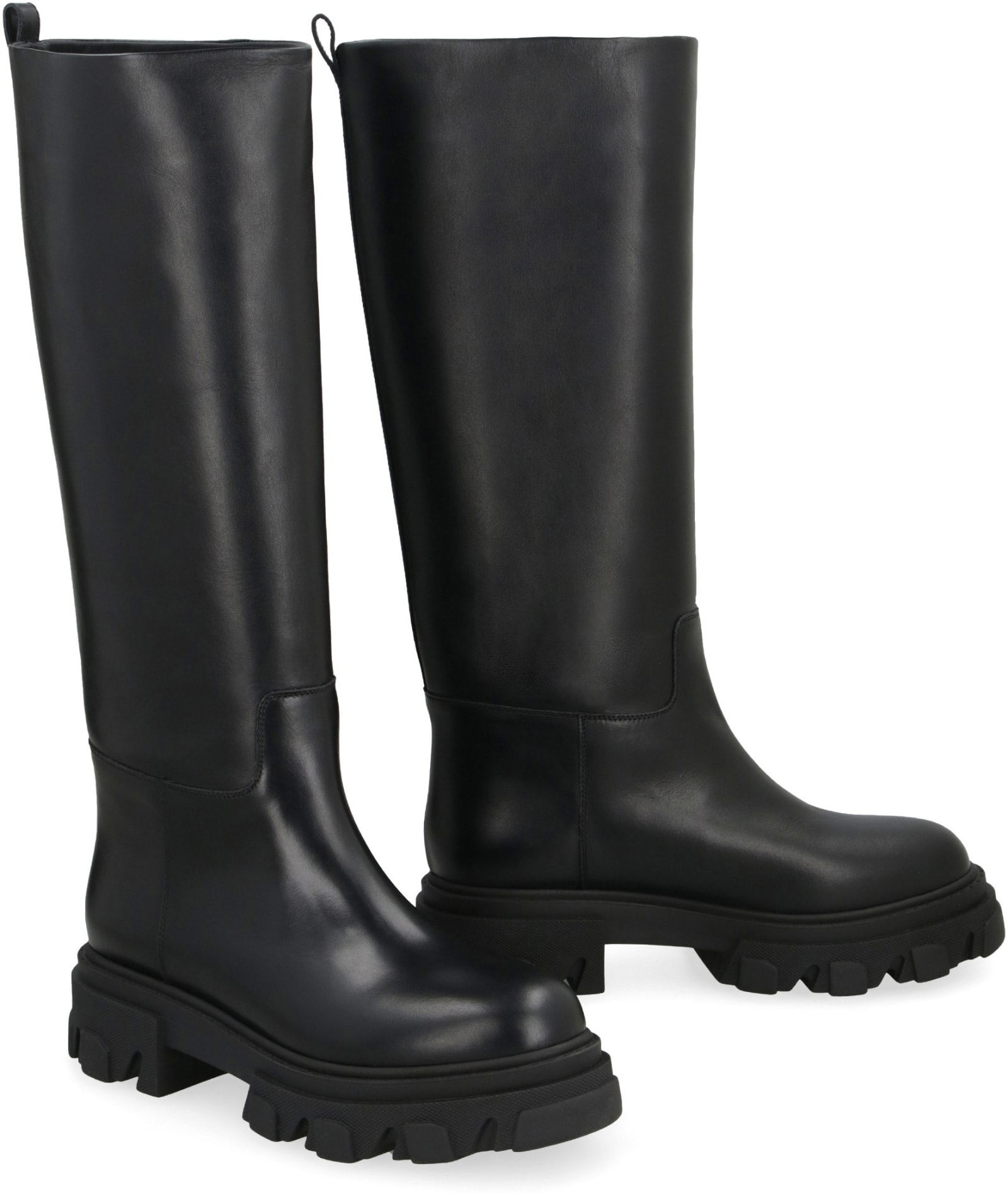 Shop Gia Borghini Perni 07 Leather Boots In Black